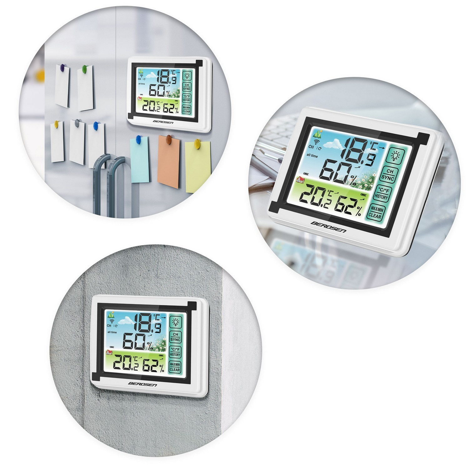 Weiße Wetterstation mit Display BD-900