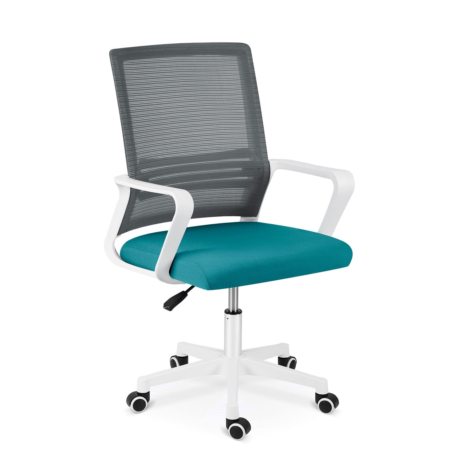 Cadeira de escritório Sofatel Corta micromesh, cinza e turquesa