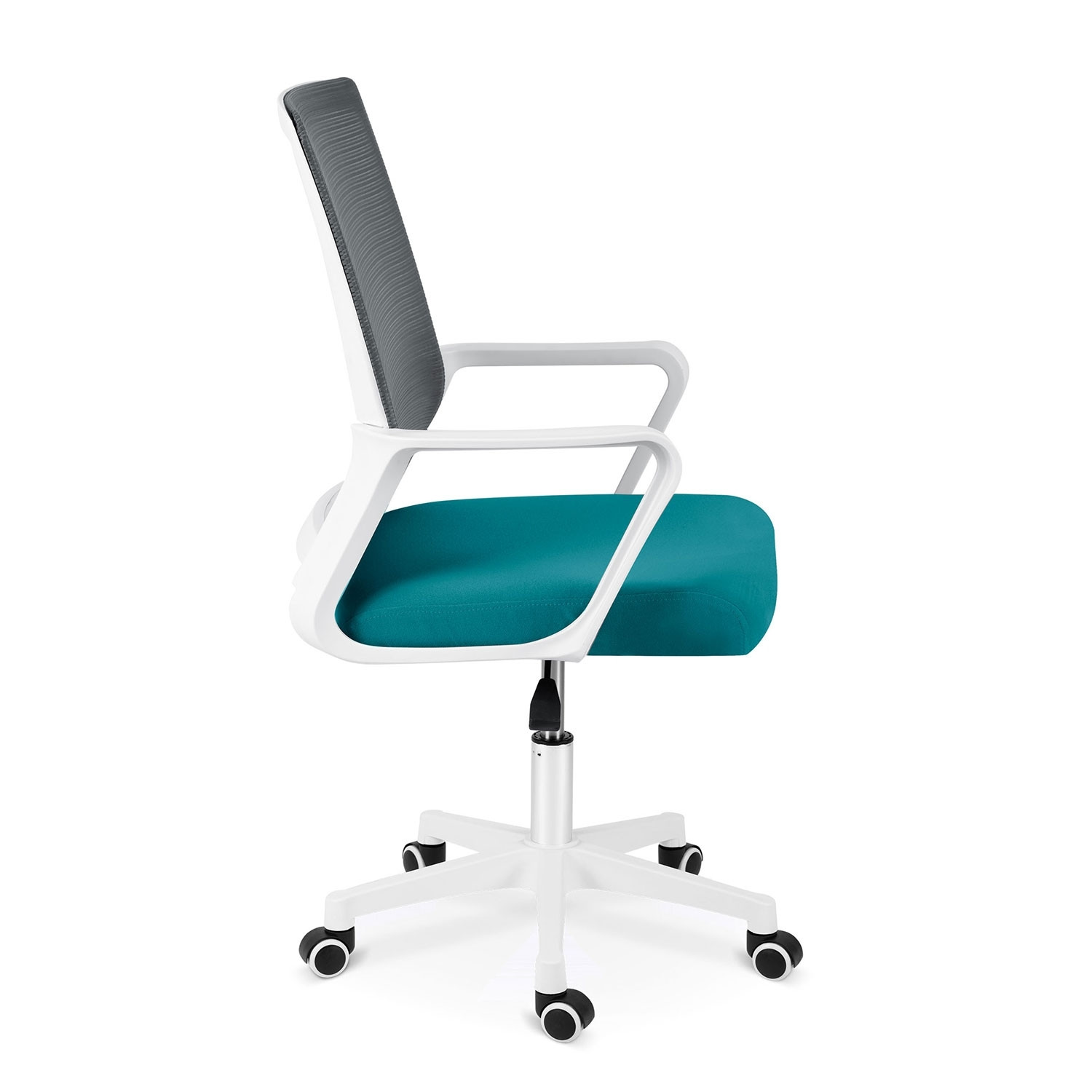 Cadeira de escritório Sofatel Corta micromesh, cinza e turquesa