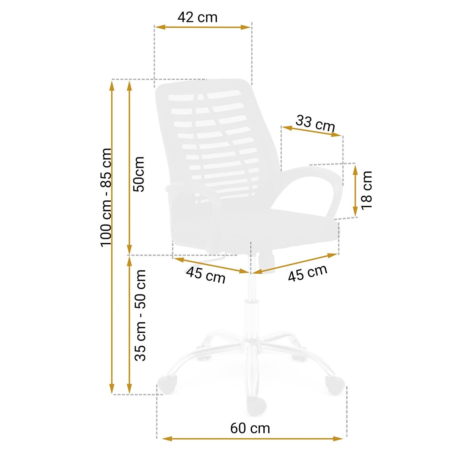 Chaise de bureau en micromesh Sofotel Belar