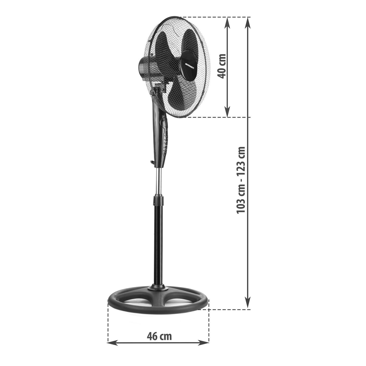 Berdsen 355110 schwarzer Bodenventilator