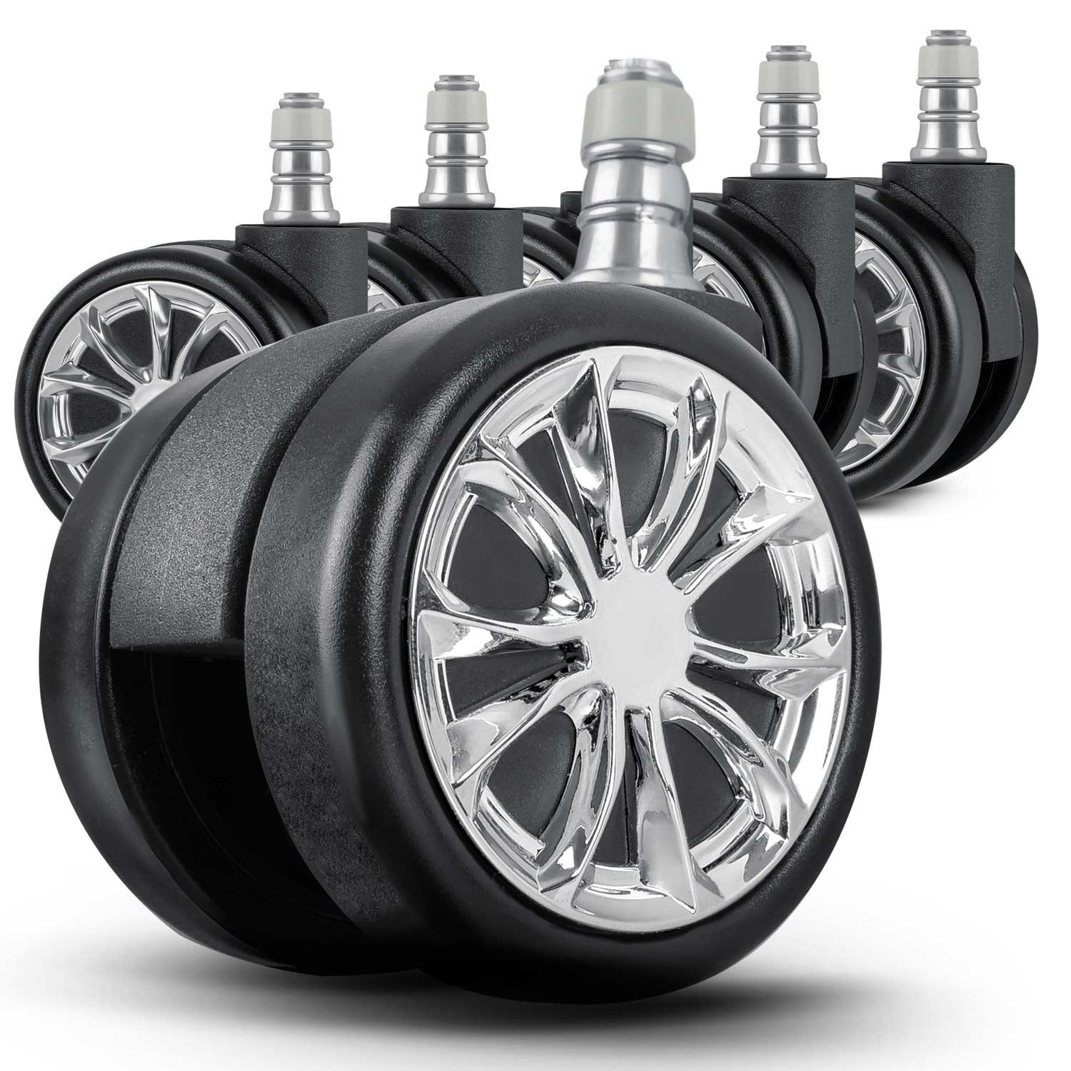Rubberized wheels for black Sofotel armchairs, 5 pcs