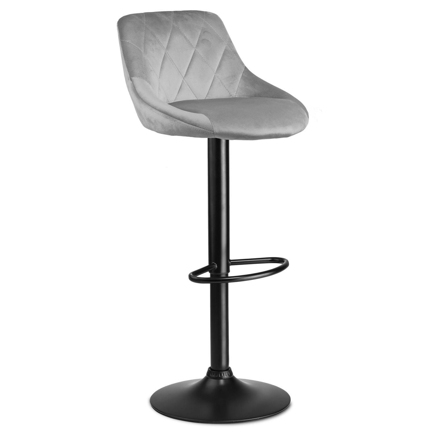 Bar stool with backrest Nerra light gray - 2 pieces