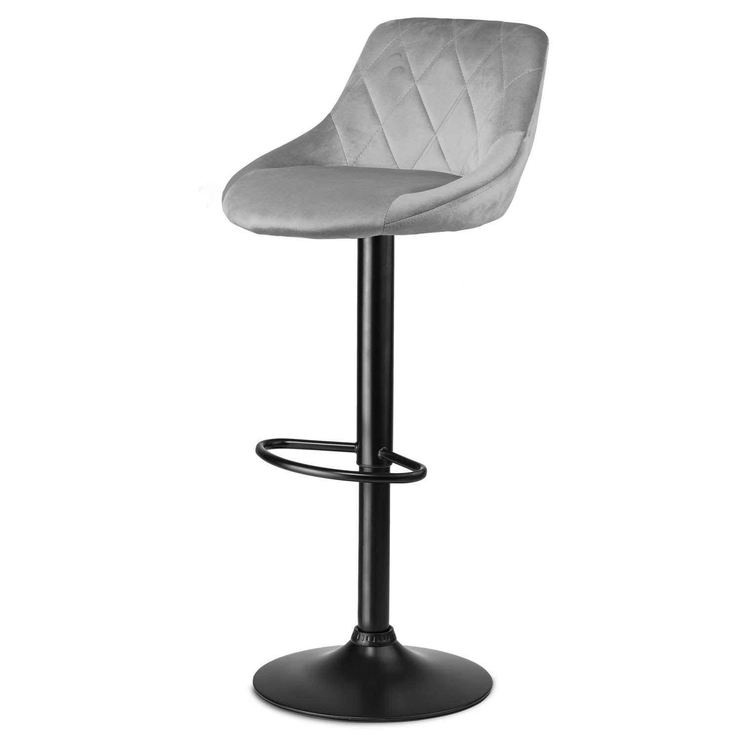 Bar stool with backrest Nerra light gray - 2 pieces