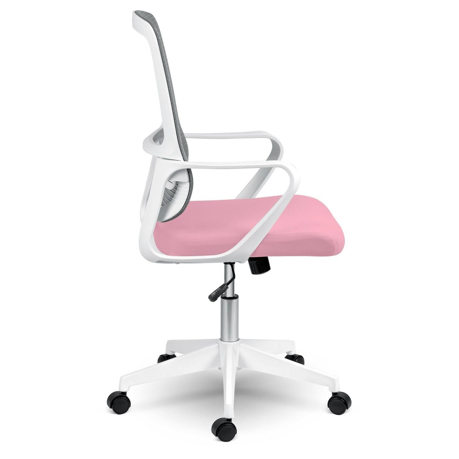 Sofotel Wizo micro-mesh bureaustoel, wit en roze
