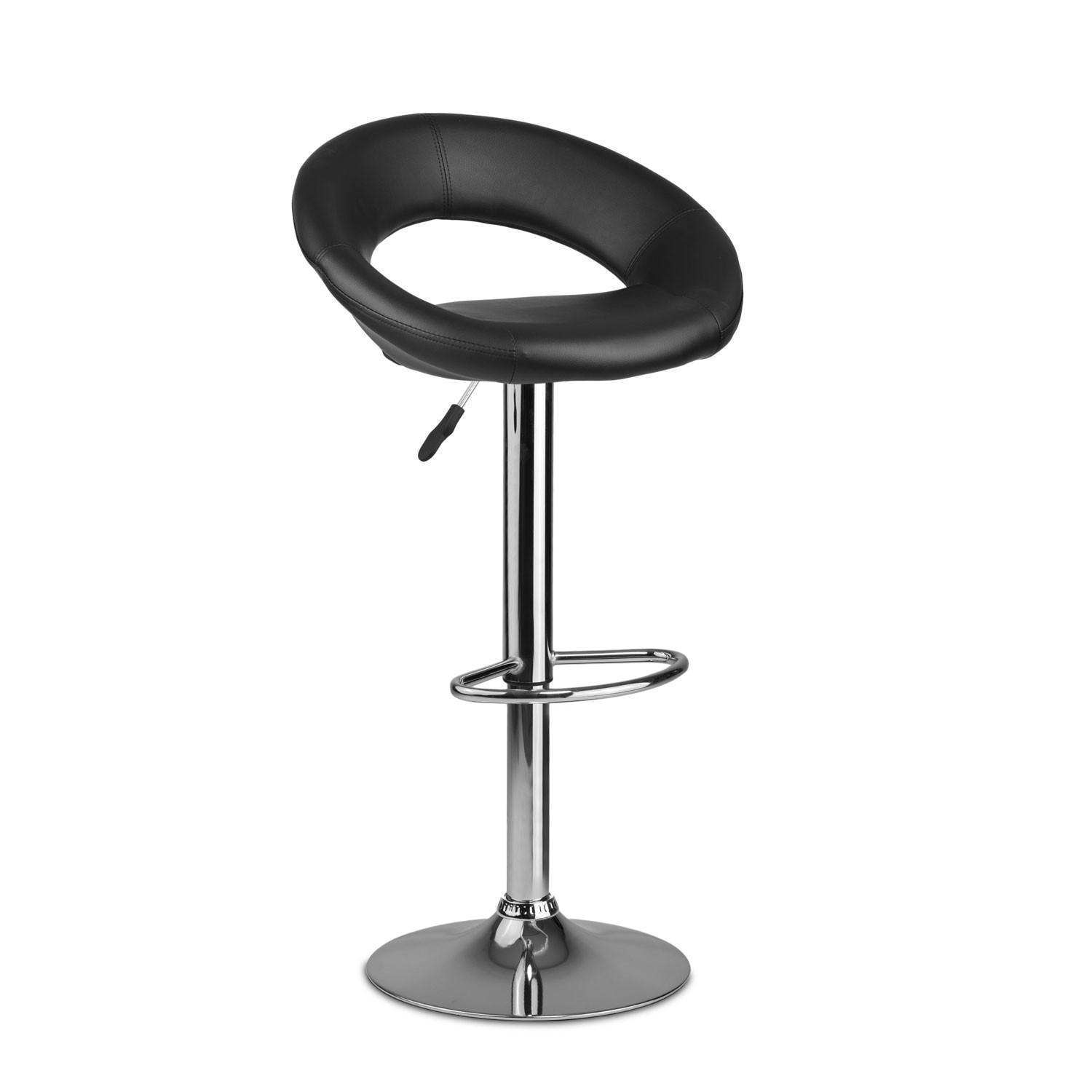 Forza bar stool with backrest - 2 pieces - black