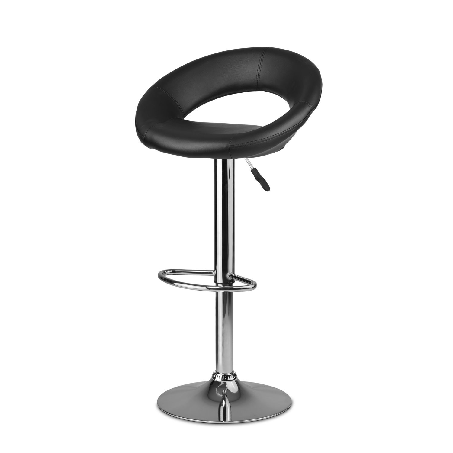 Forza bar stool with backrest - 2 pieces - black