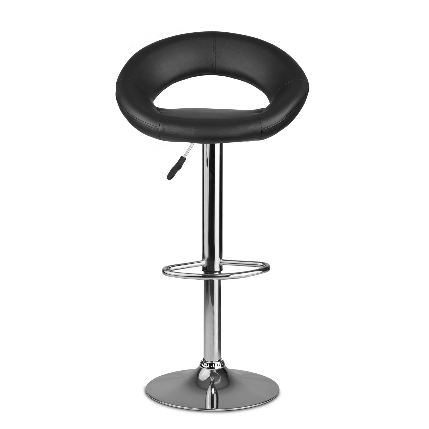 Forza bar stool with backrest - 2 pieces - black