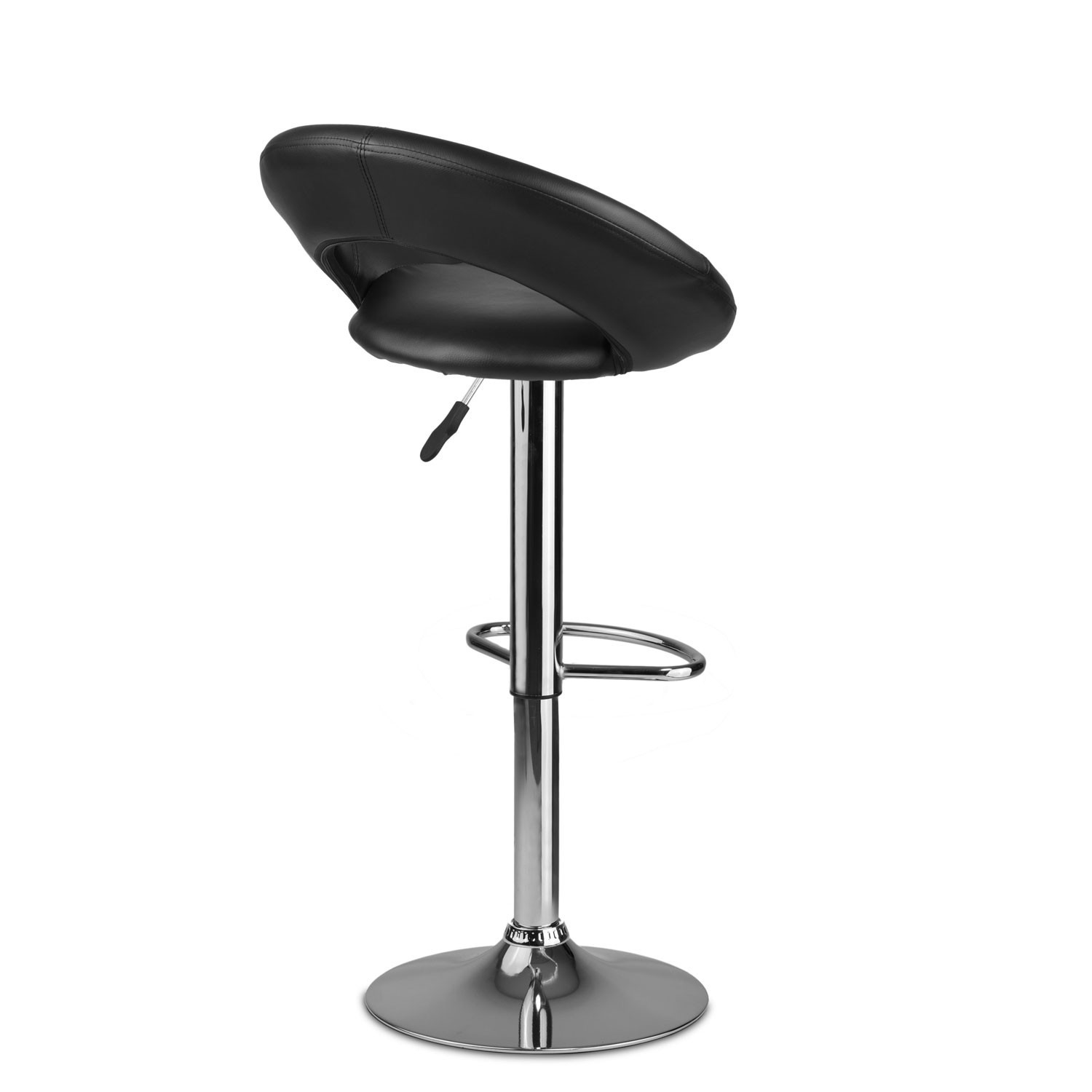 Forza bar stool with backrest - 2 pieces - black