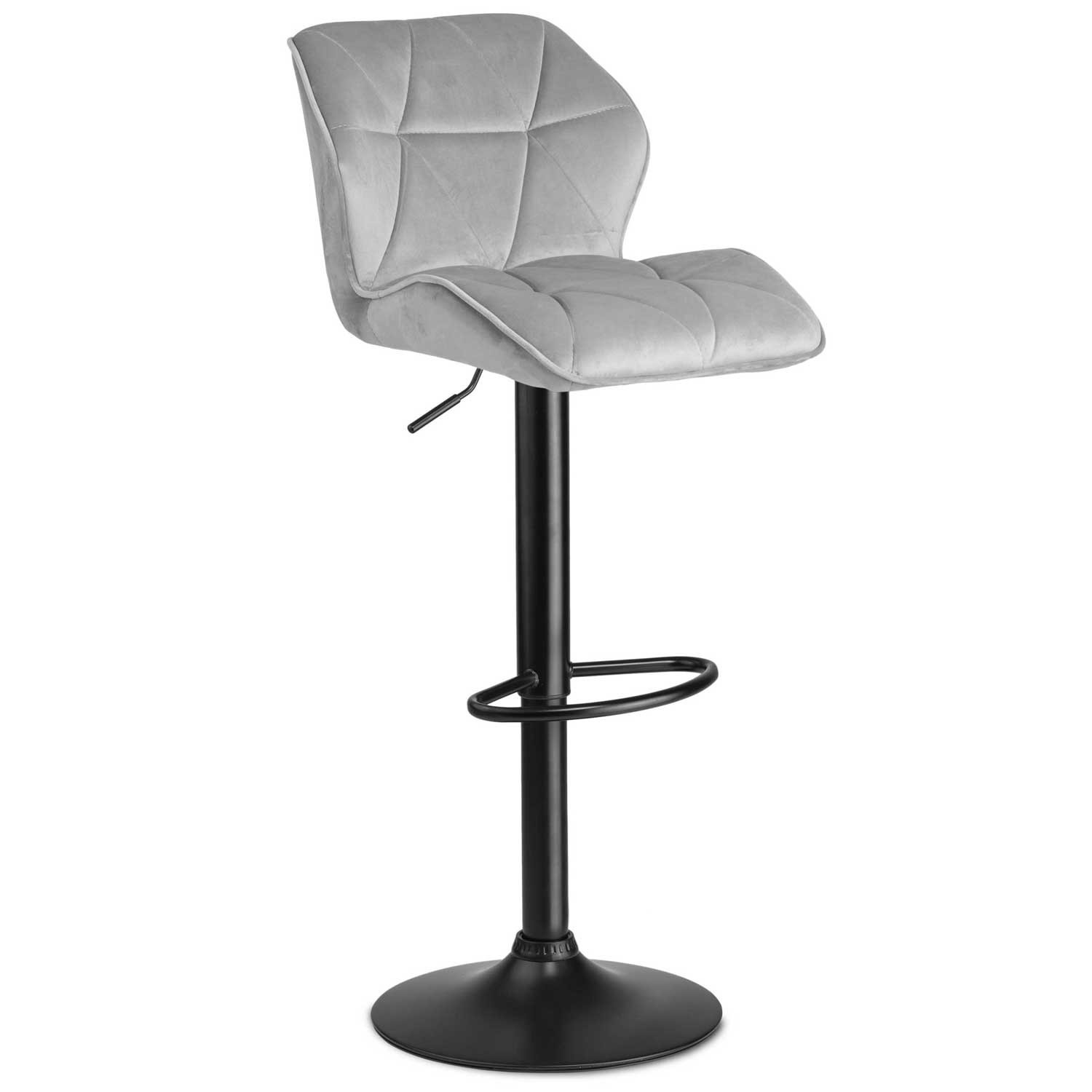 Bar stool with backrest Castel light gray - 2 pcs