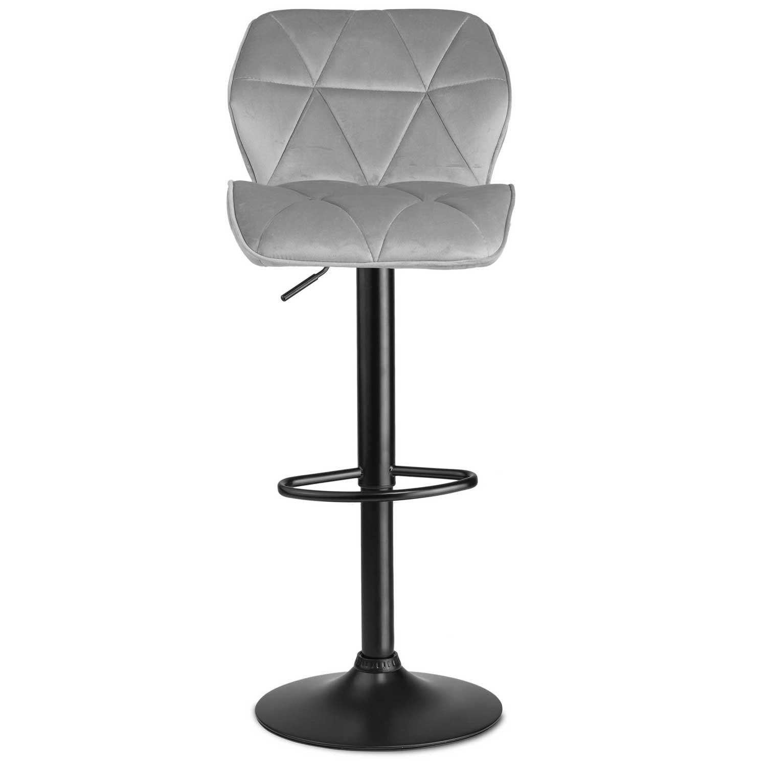 Bar stool with backrest Castel light gray - 2 pcs