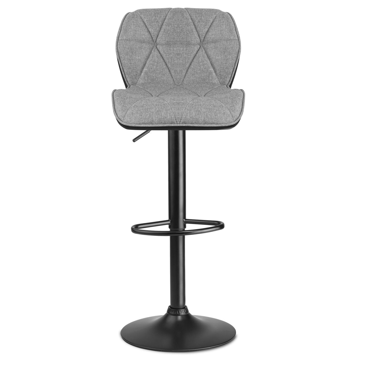 Castel bar stool with backrest, black and gray