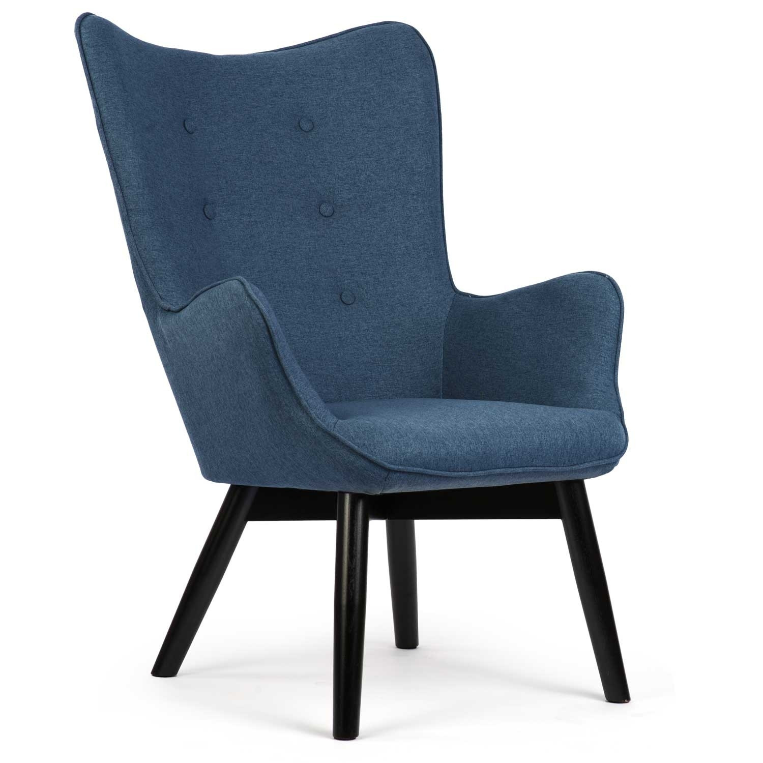 Sofatel Norse blauer Sessel mit Fußhocker