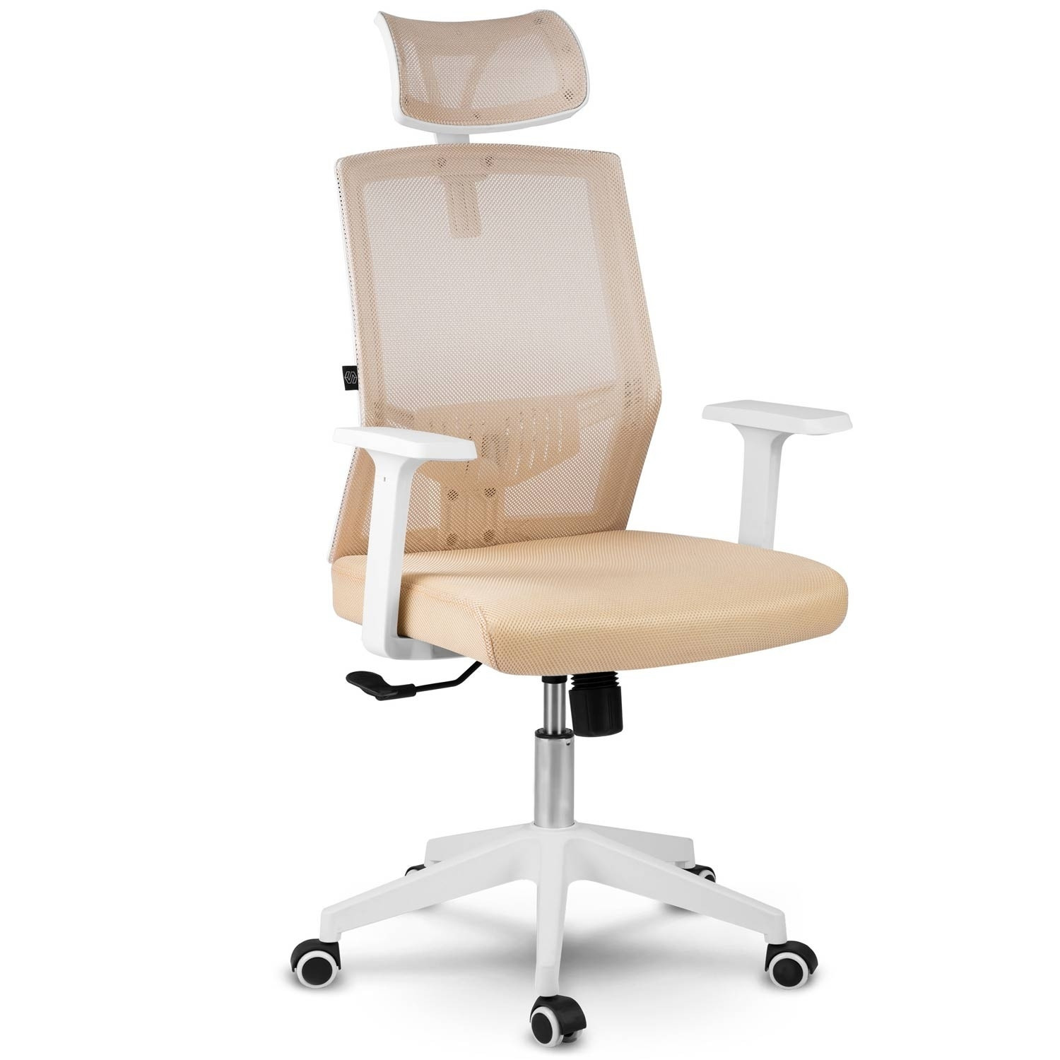 Chaise de bureau en micro-maille beige Sofotel Rotar