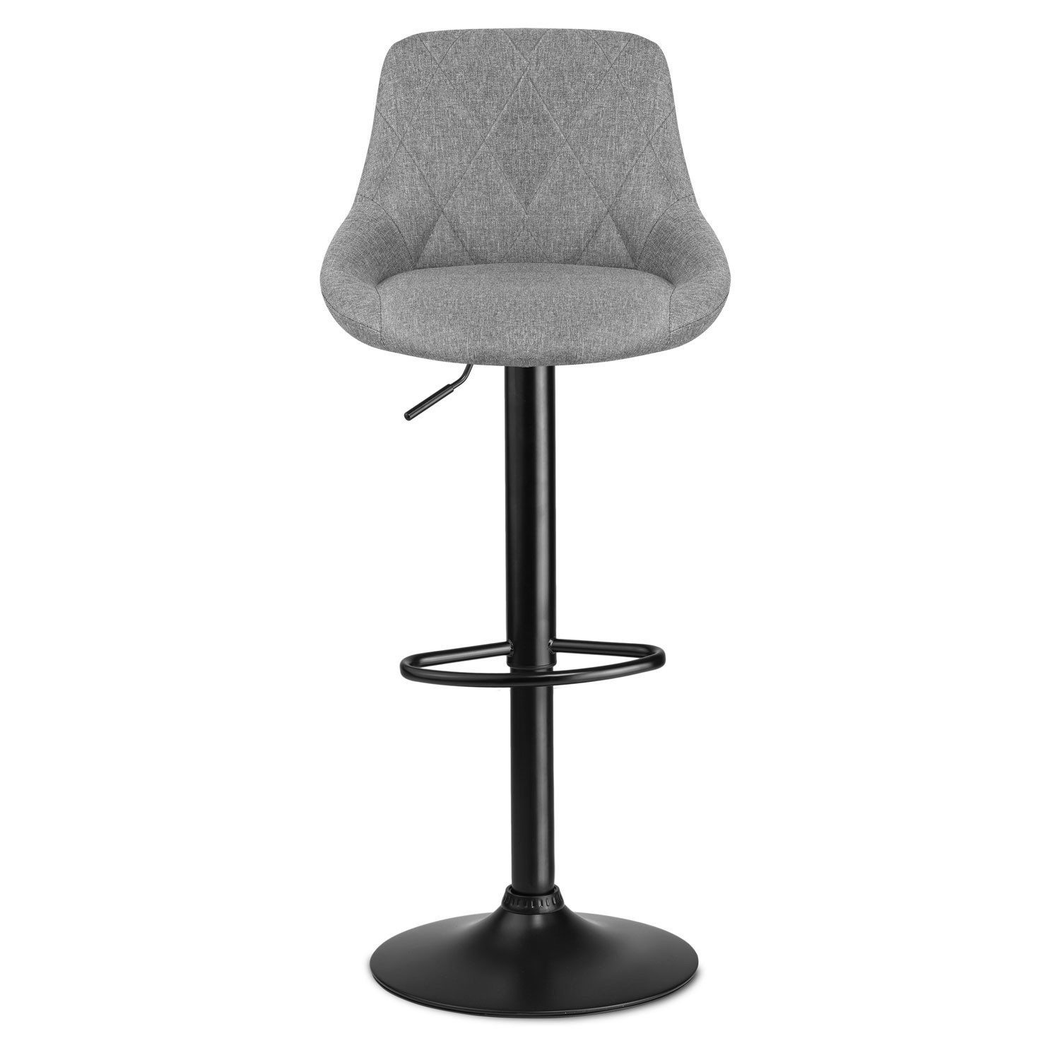 Nerra fabric bar stool with backrest, gray