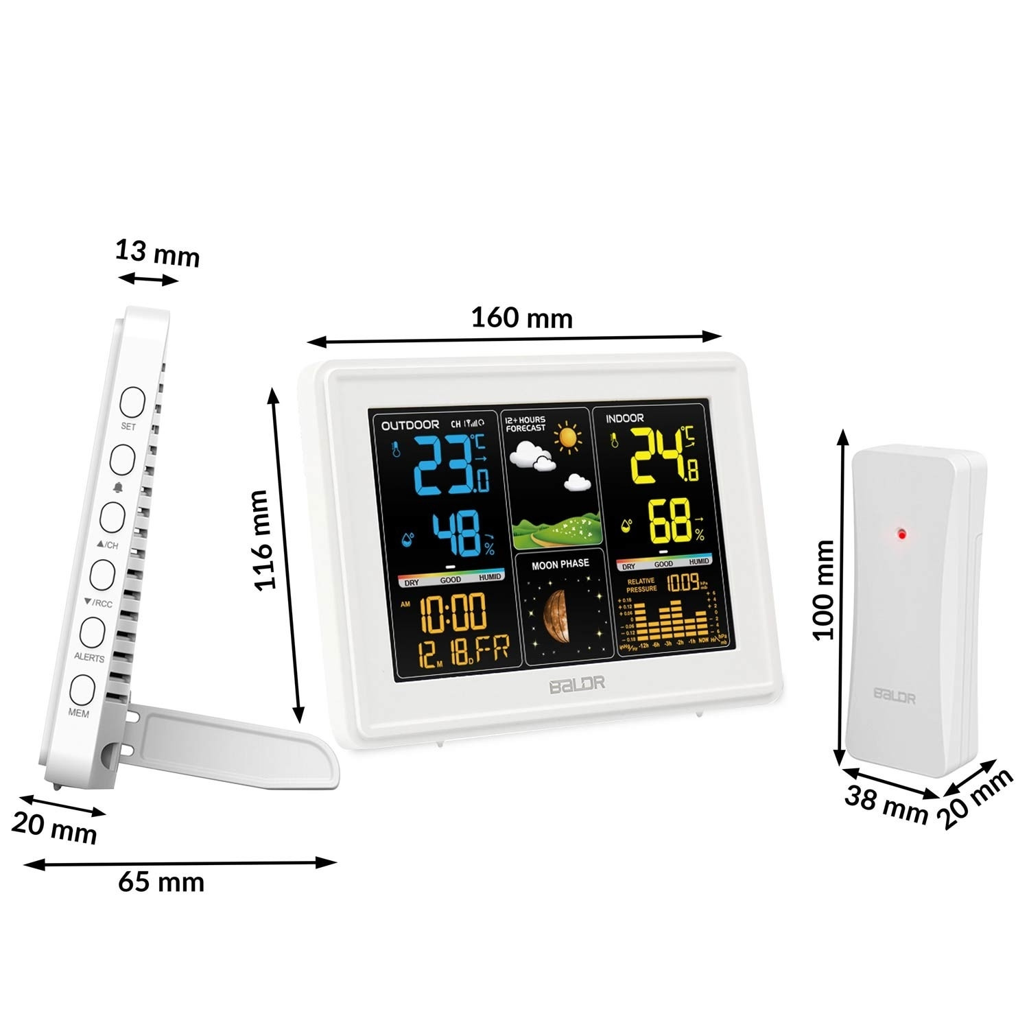 Weerstation met display BD-907 wit