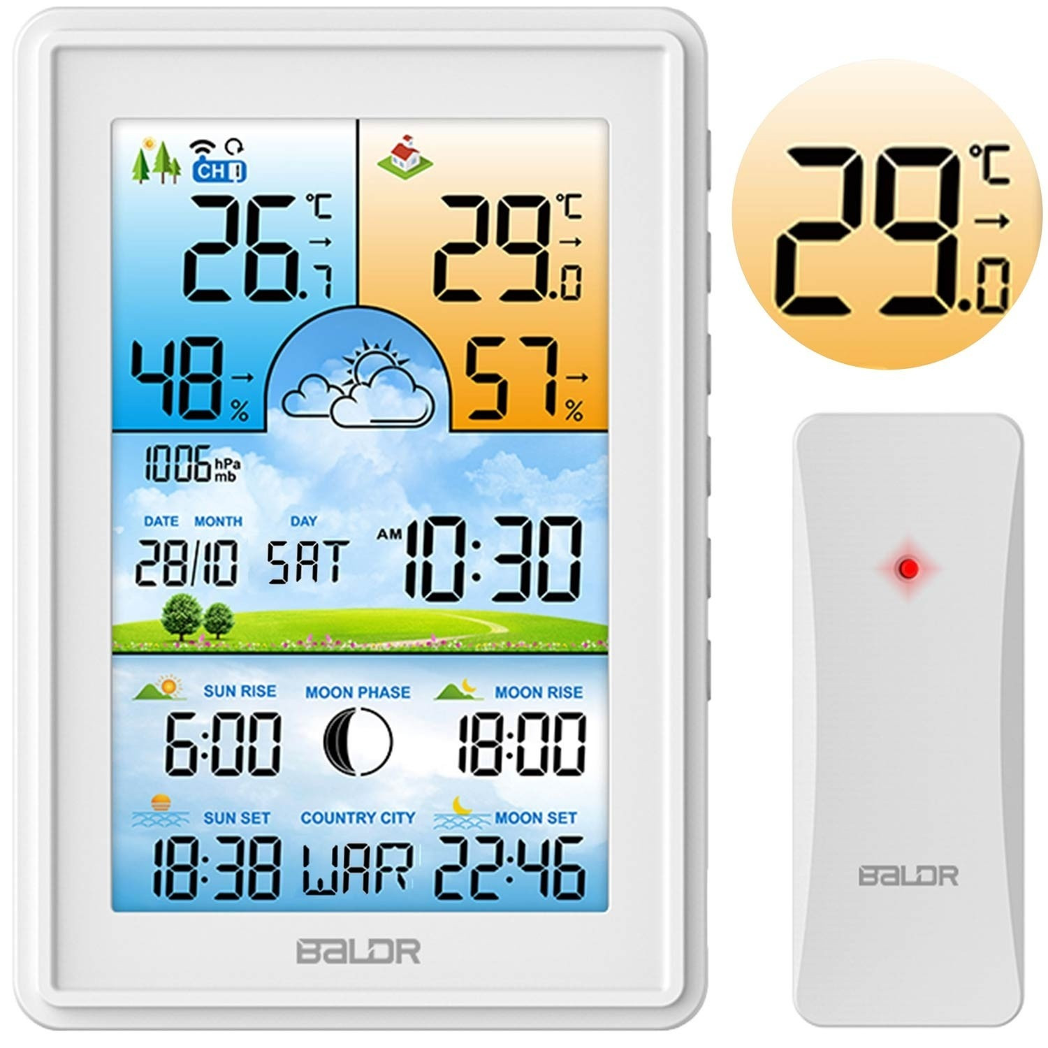 Weerstation met display BD-906 wit