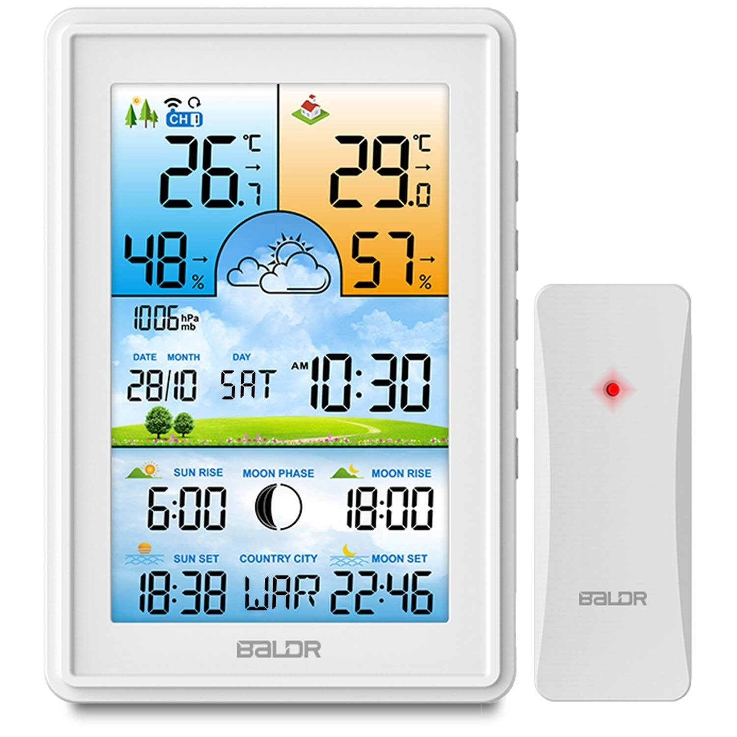 Weerstation met display BD-906 wit