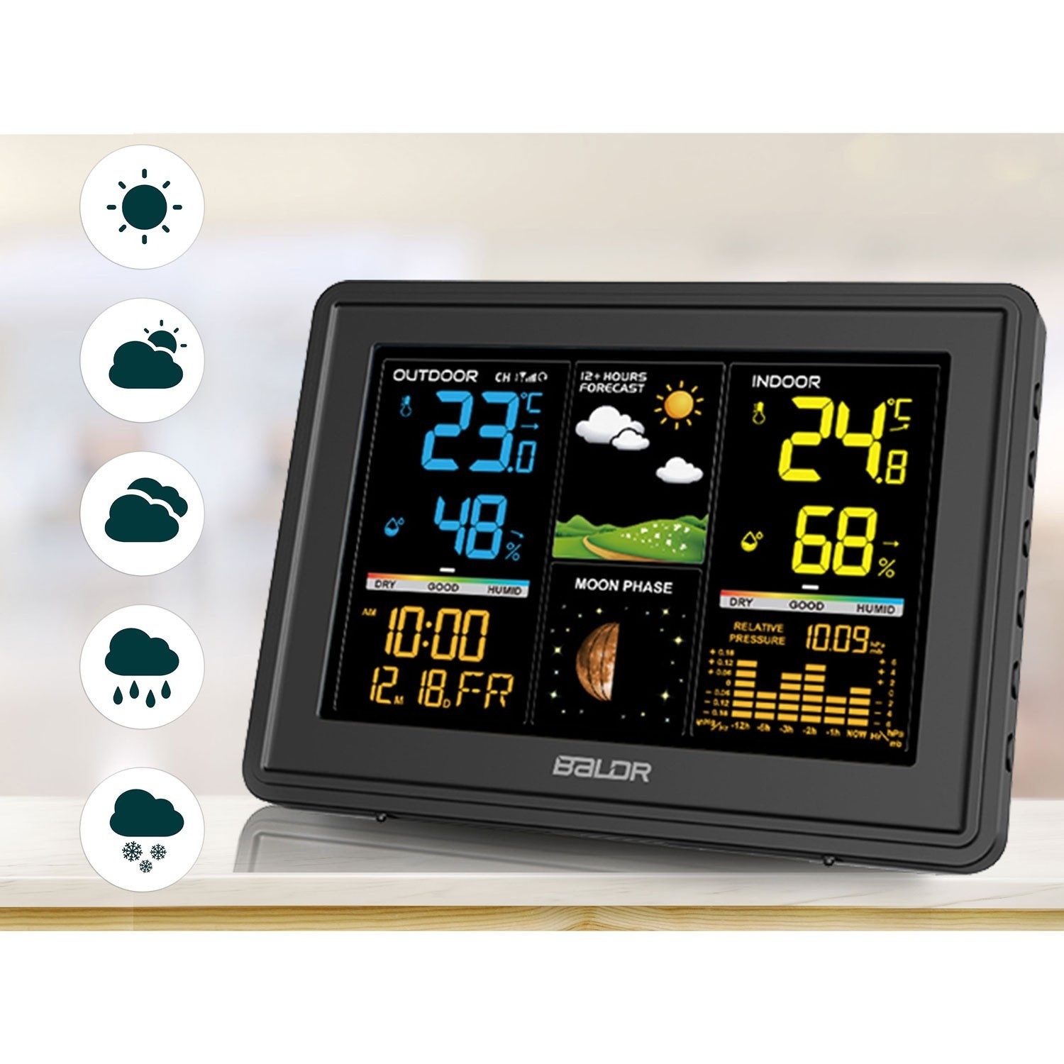 Weather station with display BD-907 black