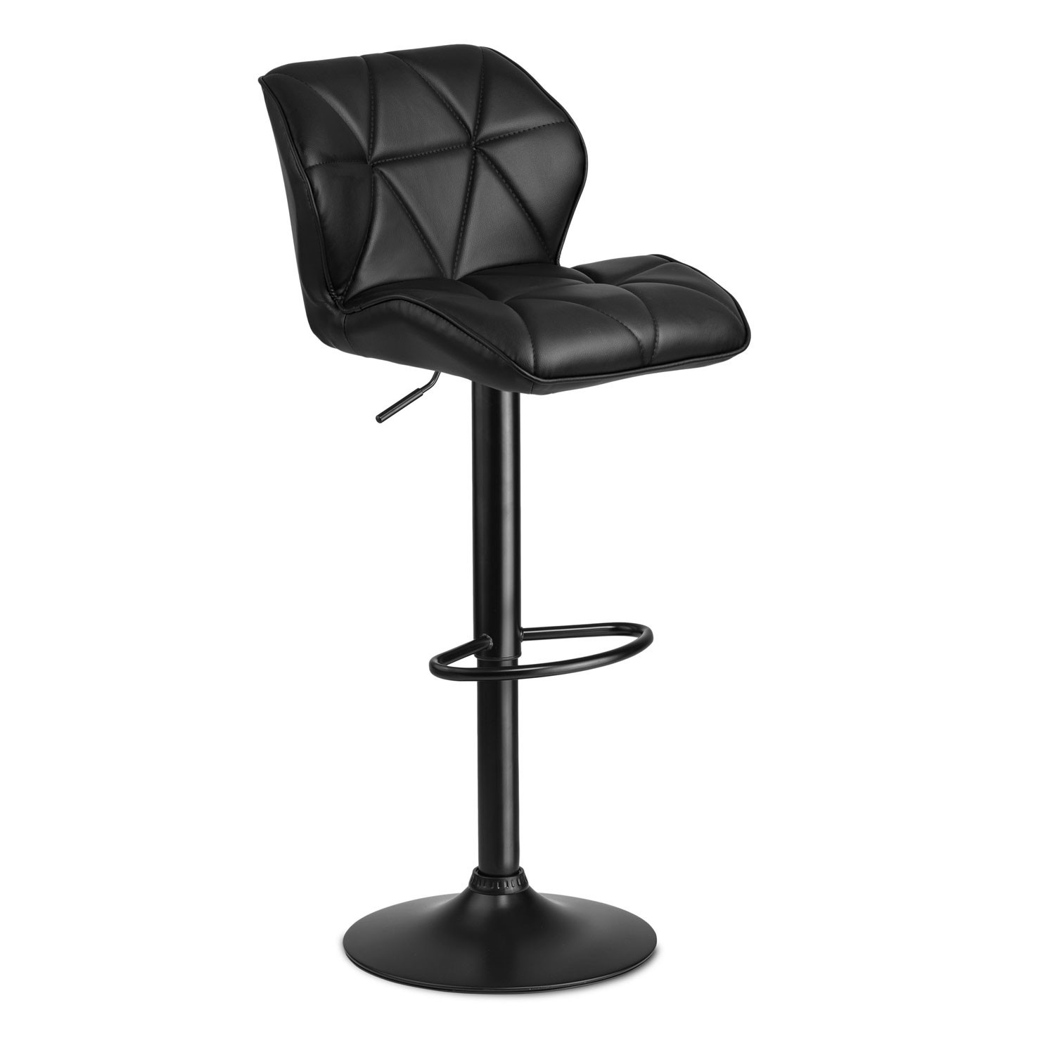 Castel bar stool with backrest - 2 pieces - black