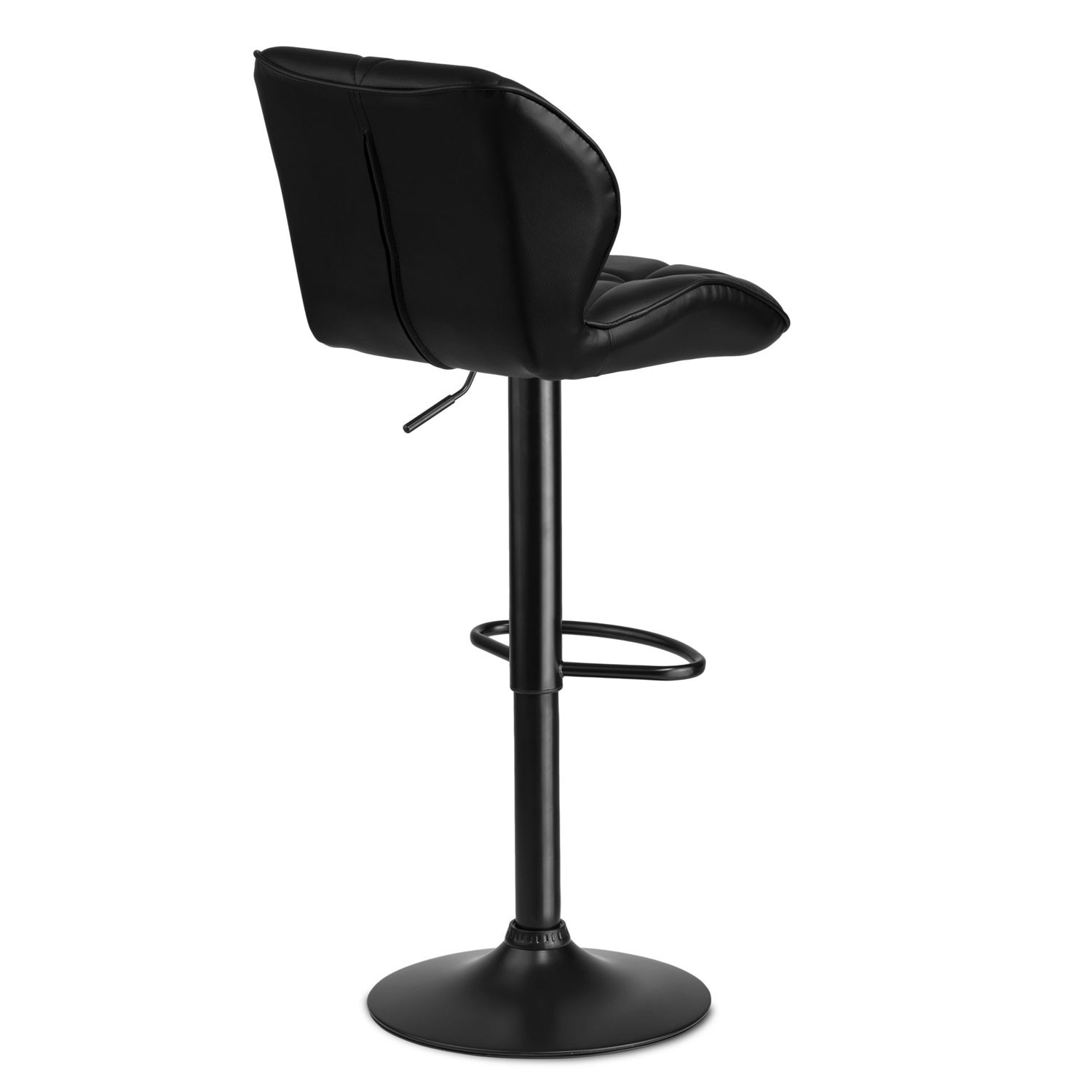 Castel bar stool with backrest - 2 pieces - black