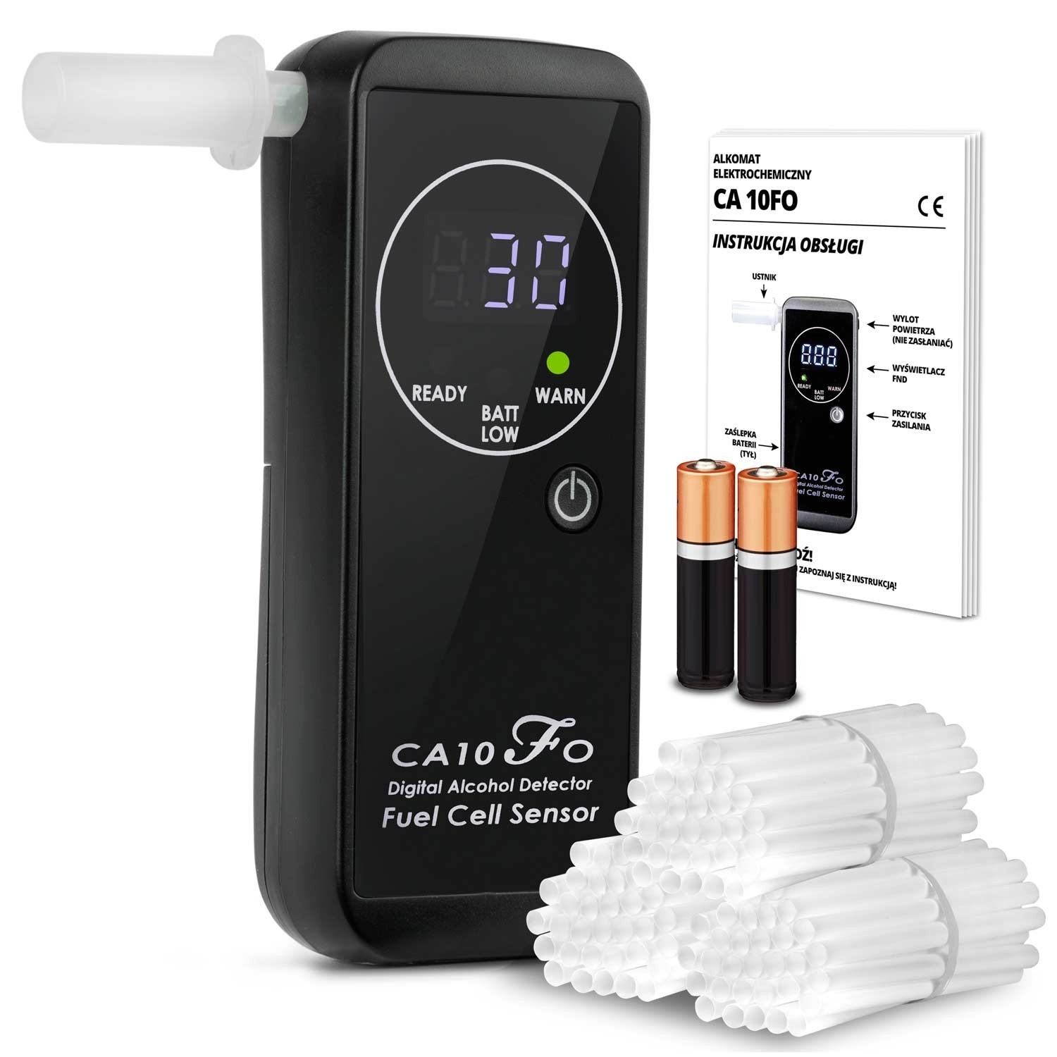 Bafômetro eletroquímico CA-10FO + boquilhas