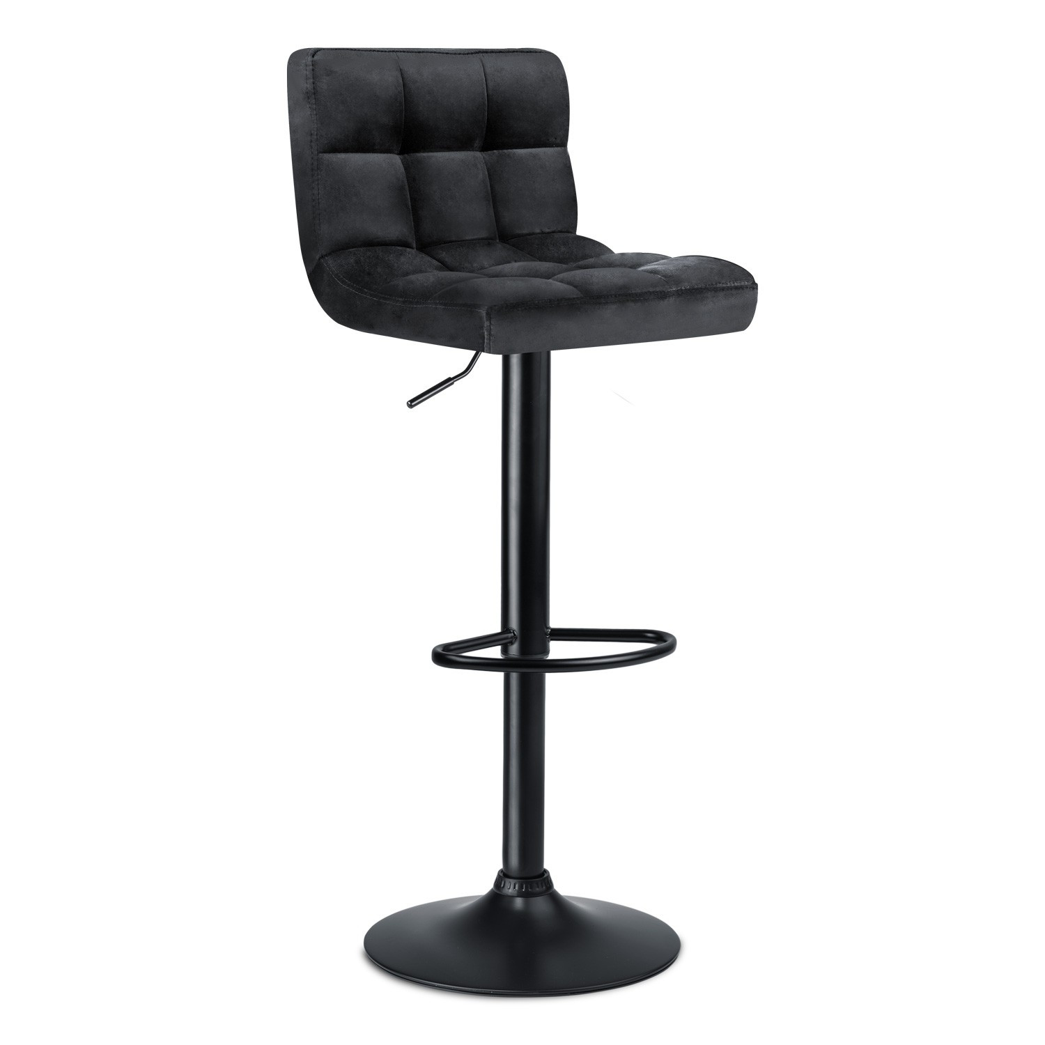 Monro bar stool with backrest, black
