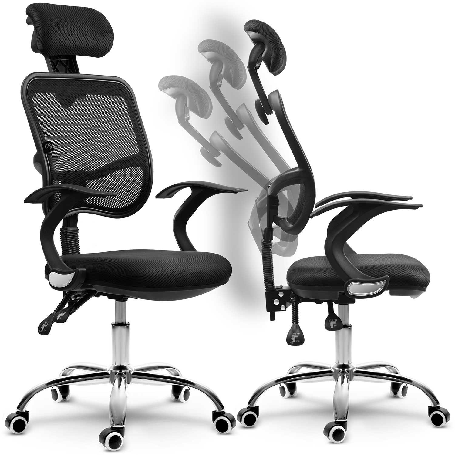 Sedia da ufficio ergonomica con micro rete - Sofotel Ryga Nera