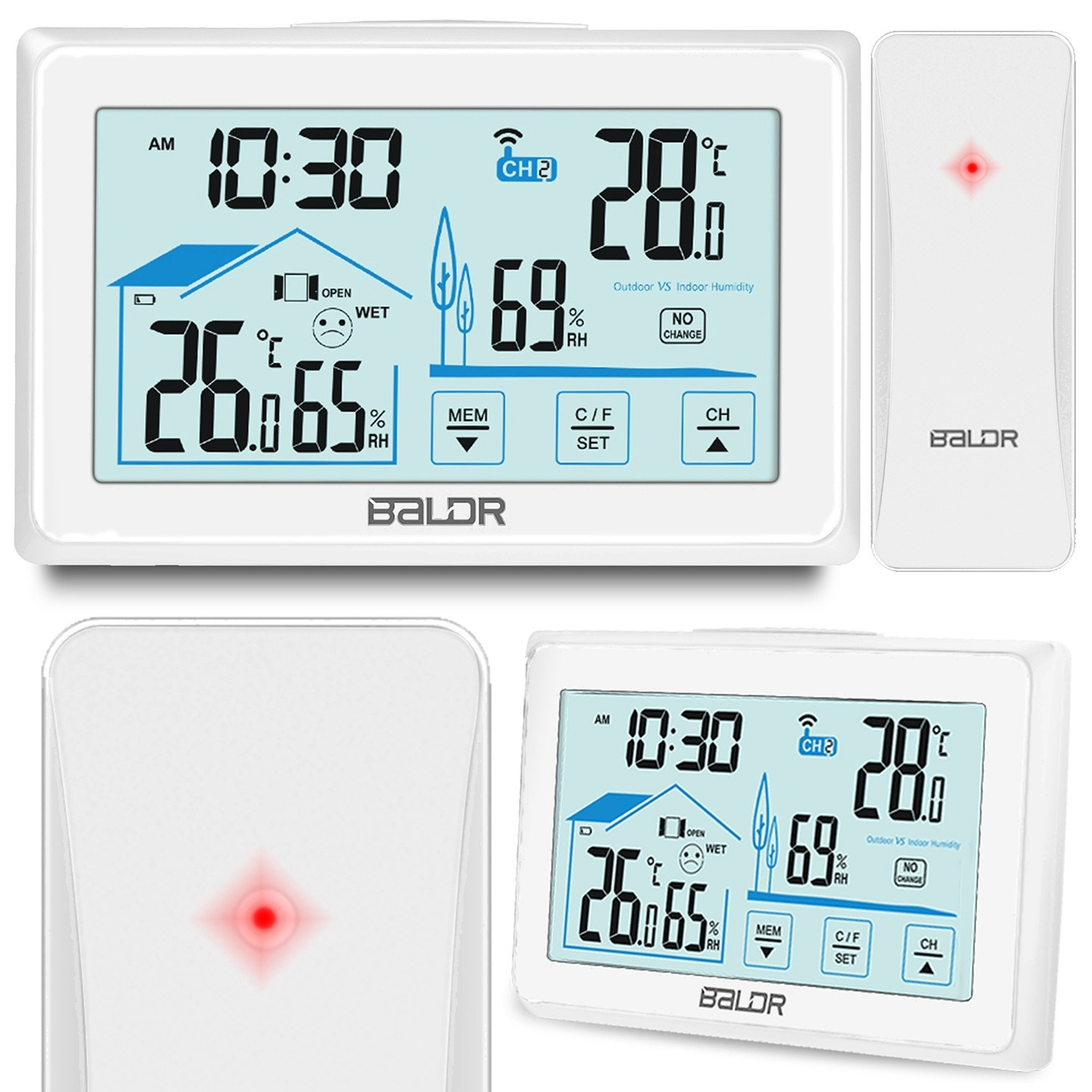 Weerstation met display BD-910 wit