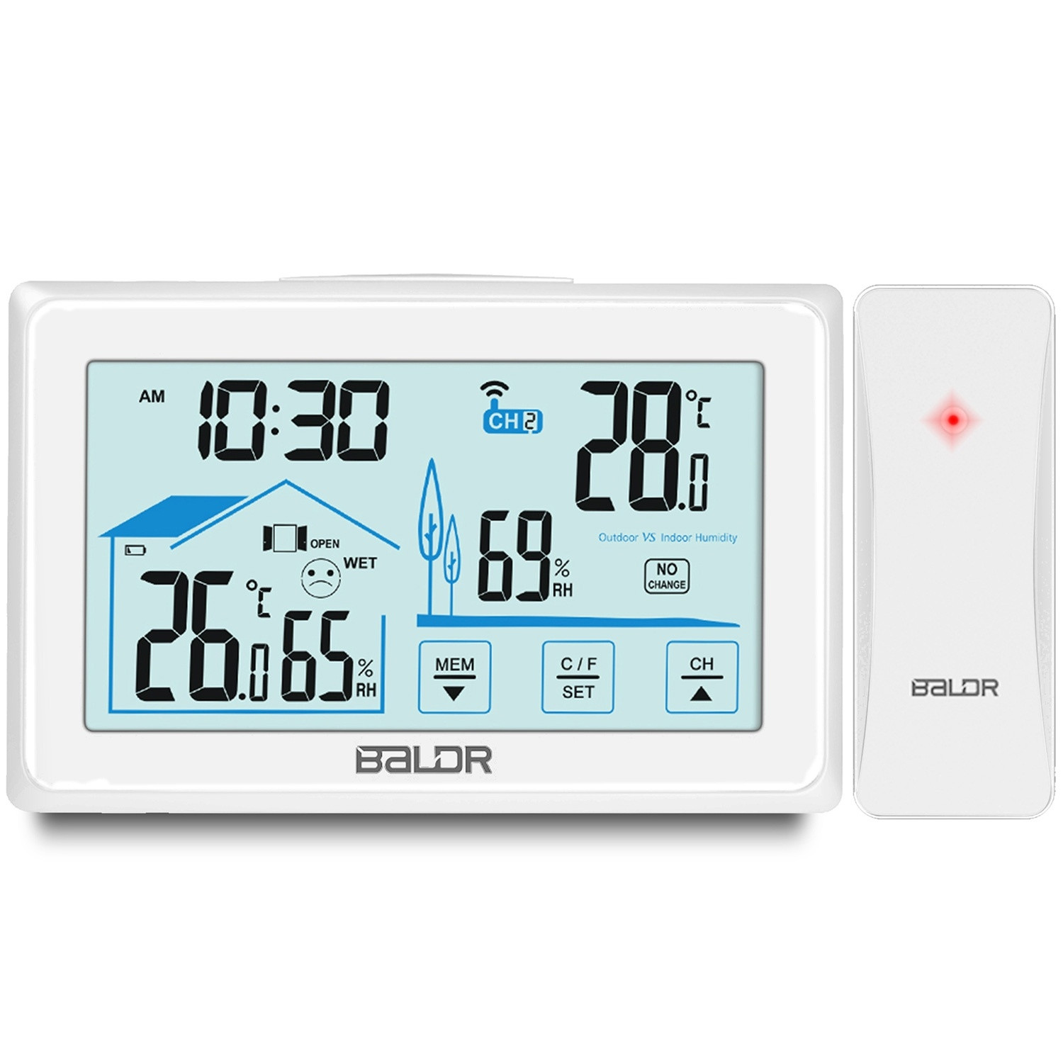 Weerstation met display BD-910 wit