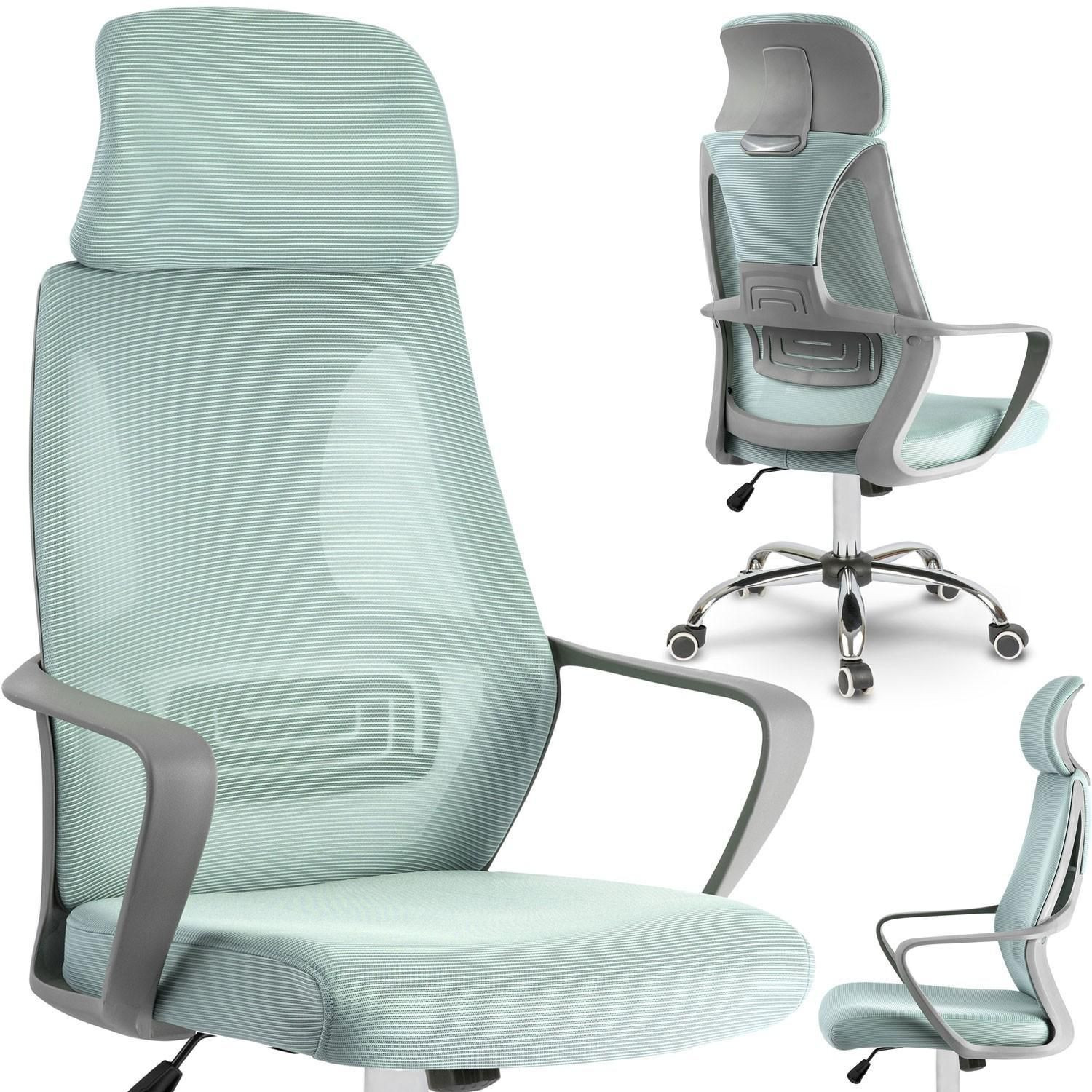 Sedia da ufficio con microrete Praga - azzurro