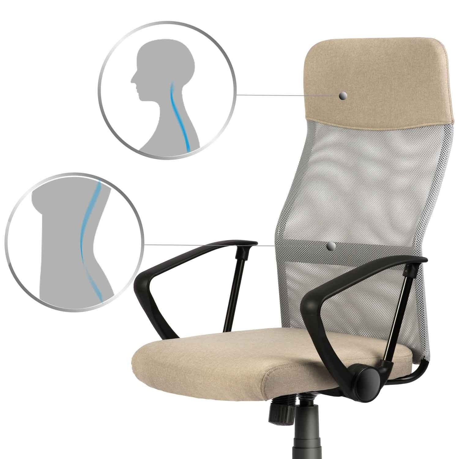 Bureaustoel met micro mesh Sofotel Sydney beige