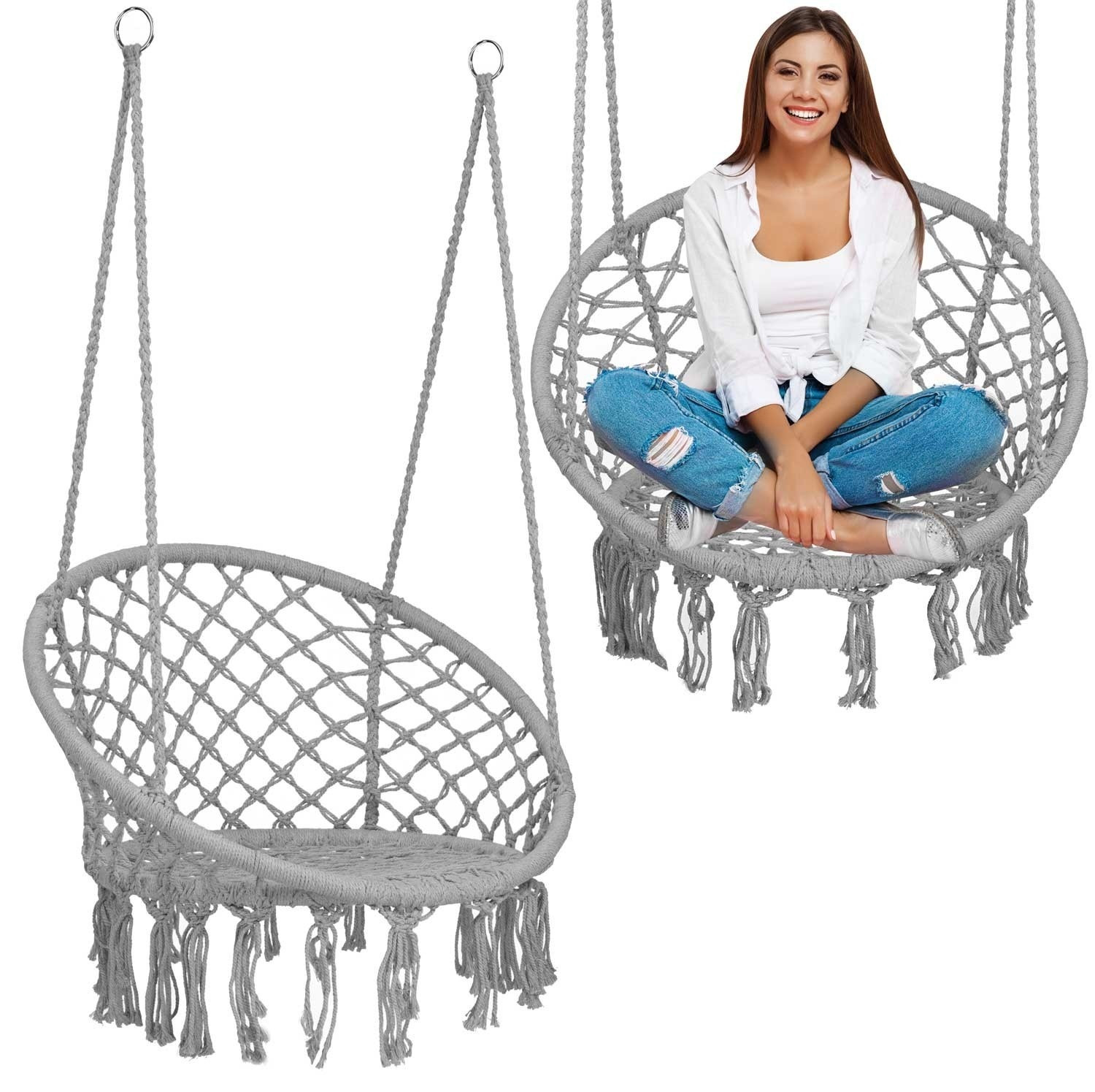 Hängender Gartenstuhl BOHO grau