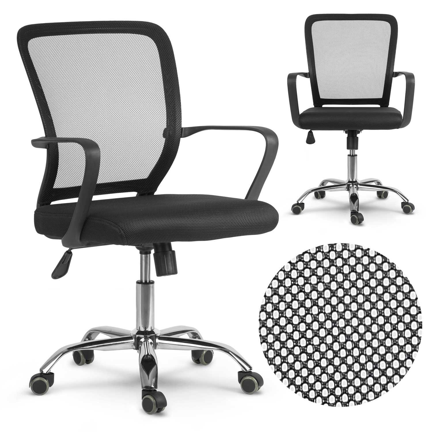 Sedia da ufficio ergonomica con materiale a rete - Sofotel Diran Black