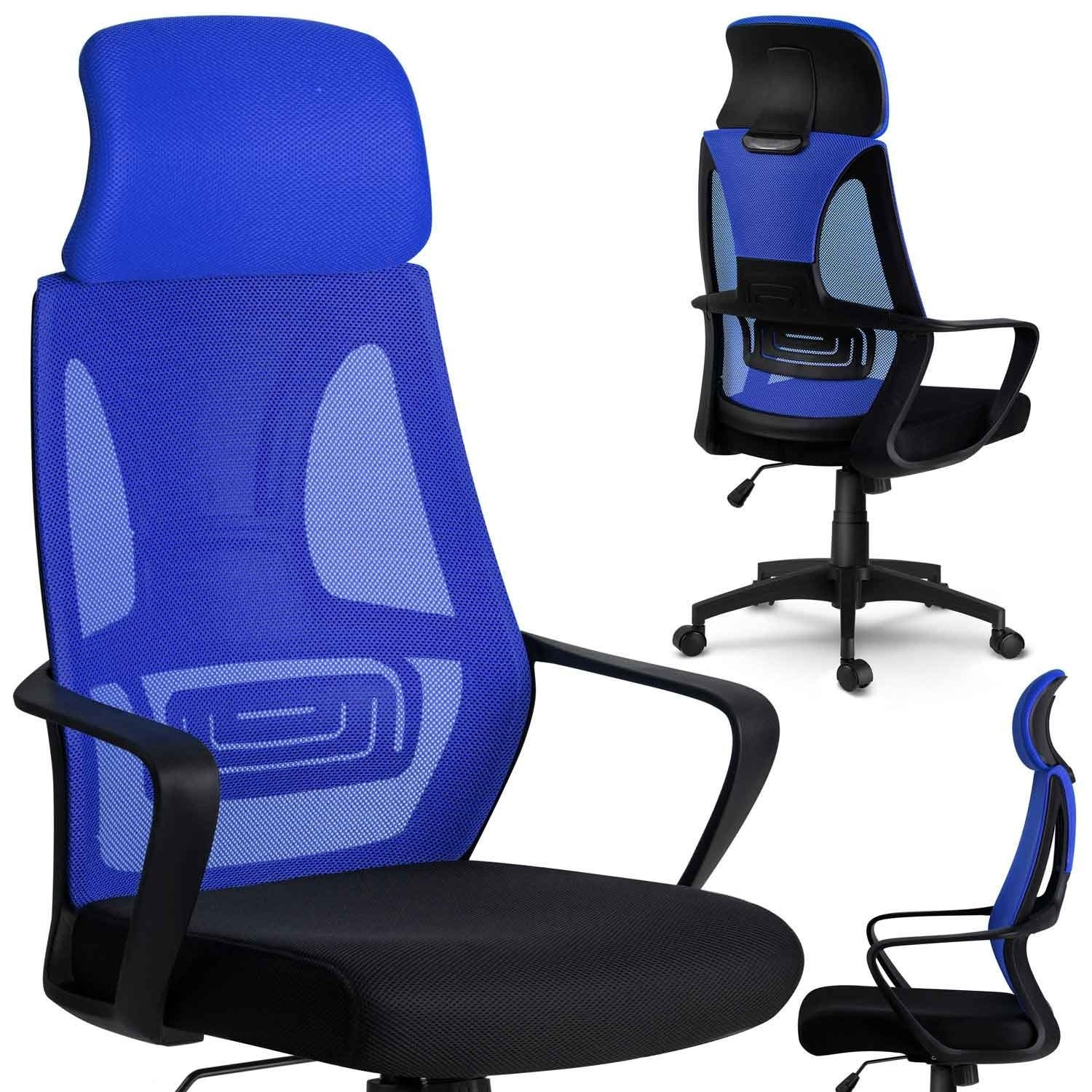 Sedia da ufficio con microrete, Praga - blu