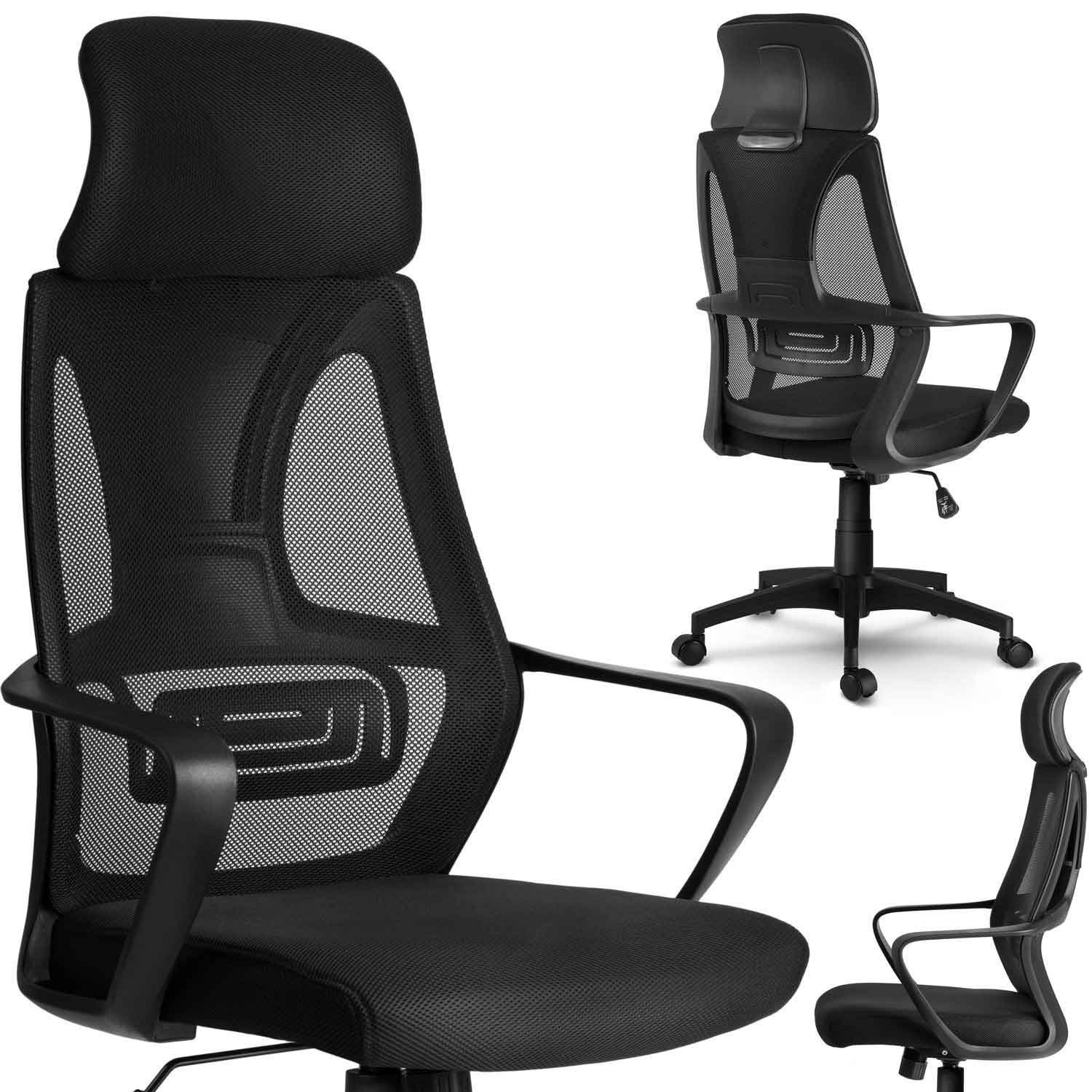 Sedia da ufficio con microrete Praga - nera