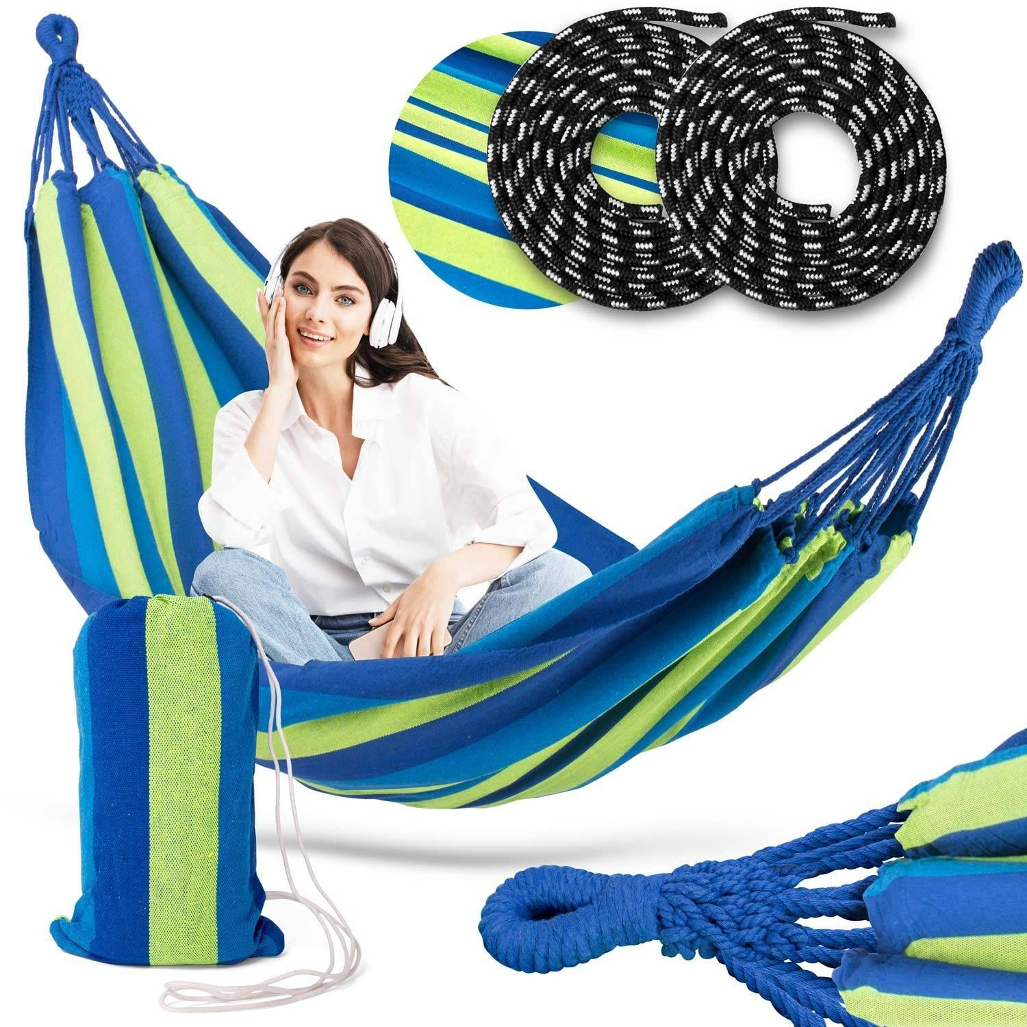 Hamac double Malaga, bleu-vert - Sofotel