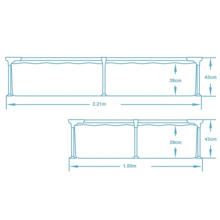 Rectangular frame pool 221x150x43 cm 16in1 Bestway 56401