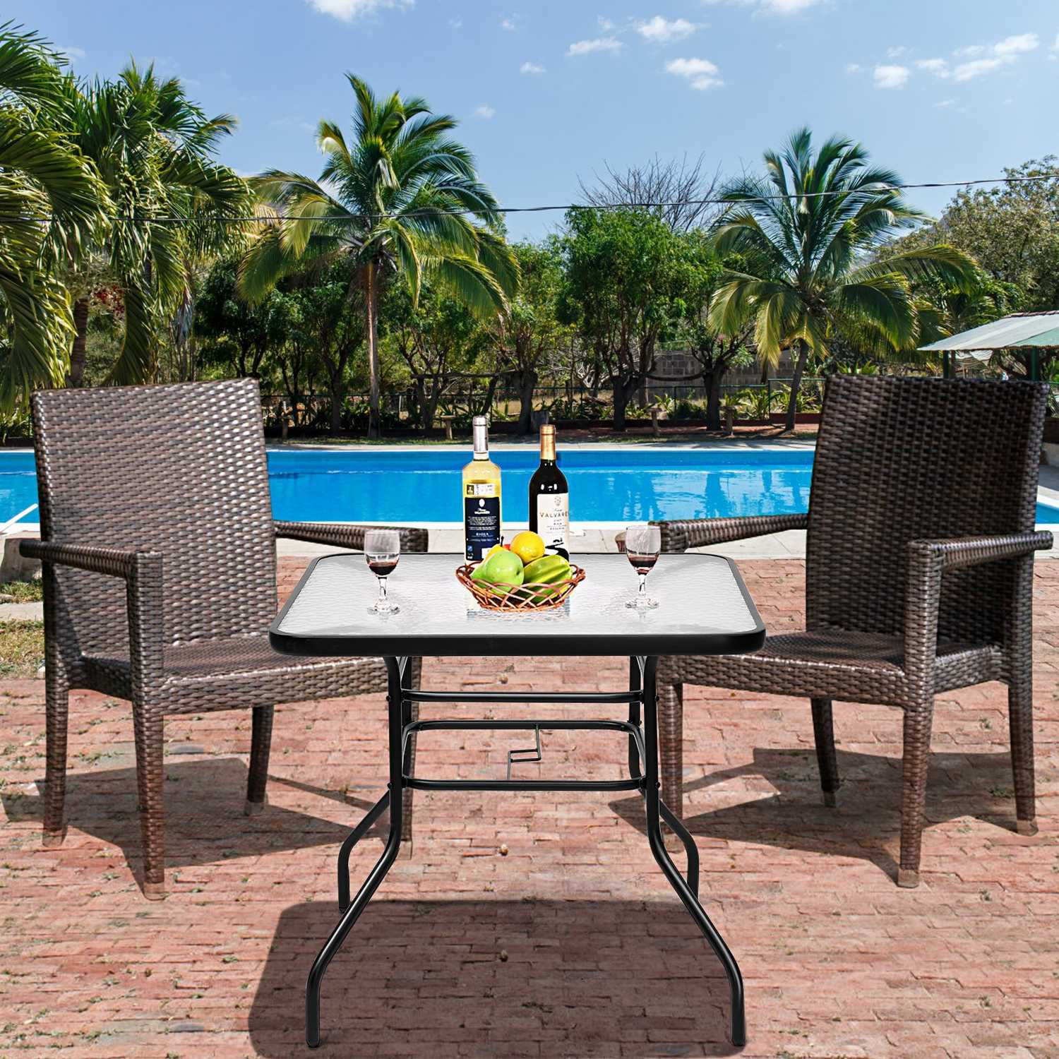 Patio table Rectangular coffee table with table top Bistro table Ga...