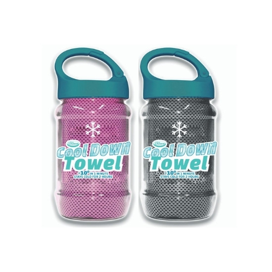 Cool-Down-Handtuch – Grau + Rosa