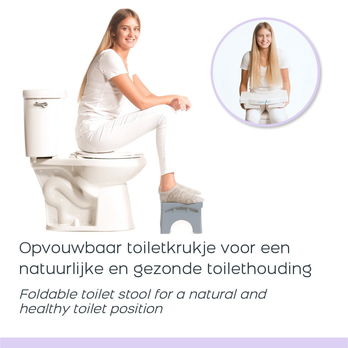 Squat-n-Go - Taburete para WC - Gris