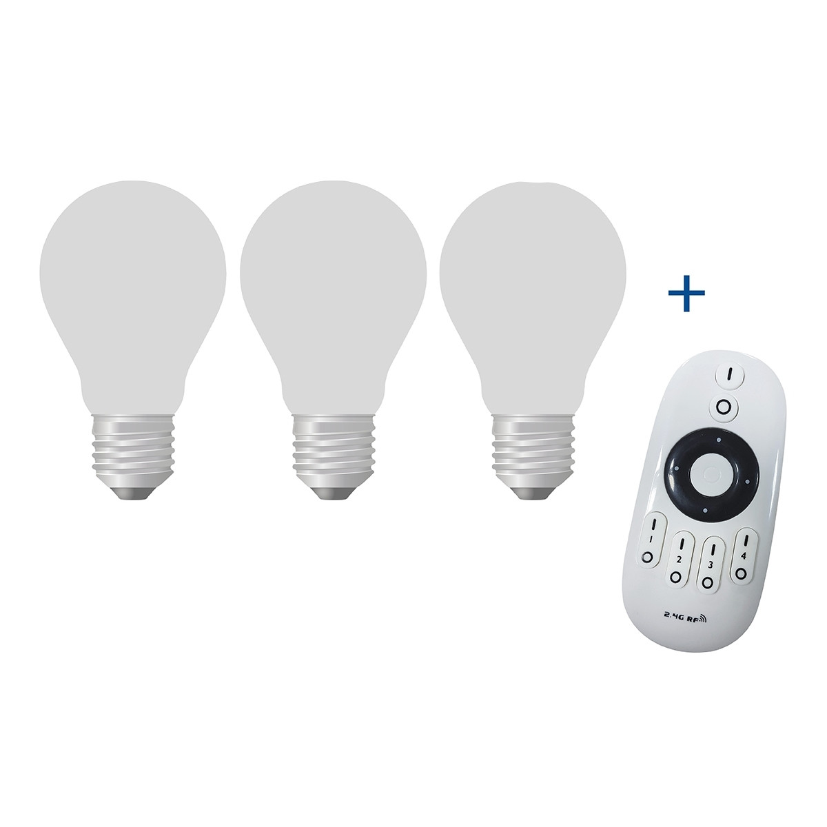 DANALED - Set de lampes LED à intensité variable - 3 pièces + Téléc...