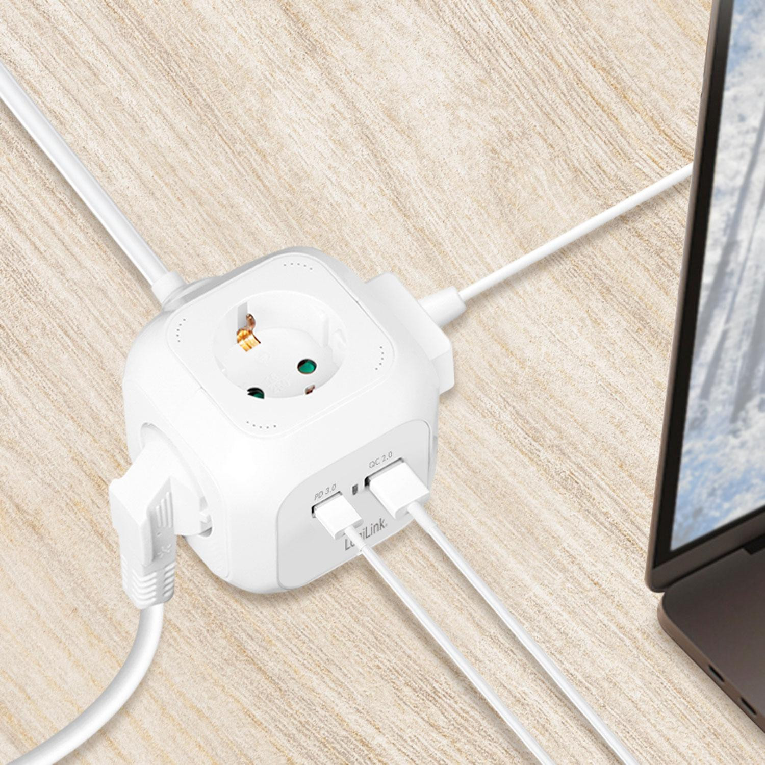 Power Cube Multiprise + USB-A/USB-C PD 20W