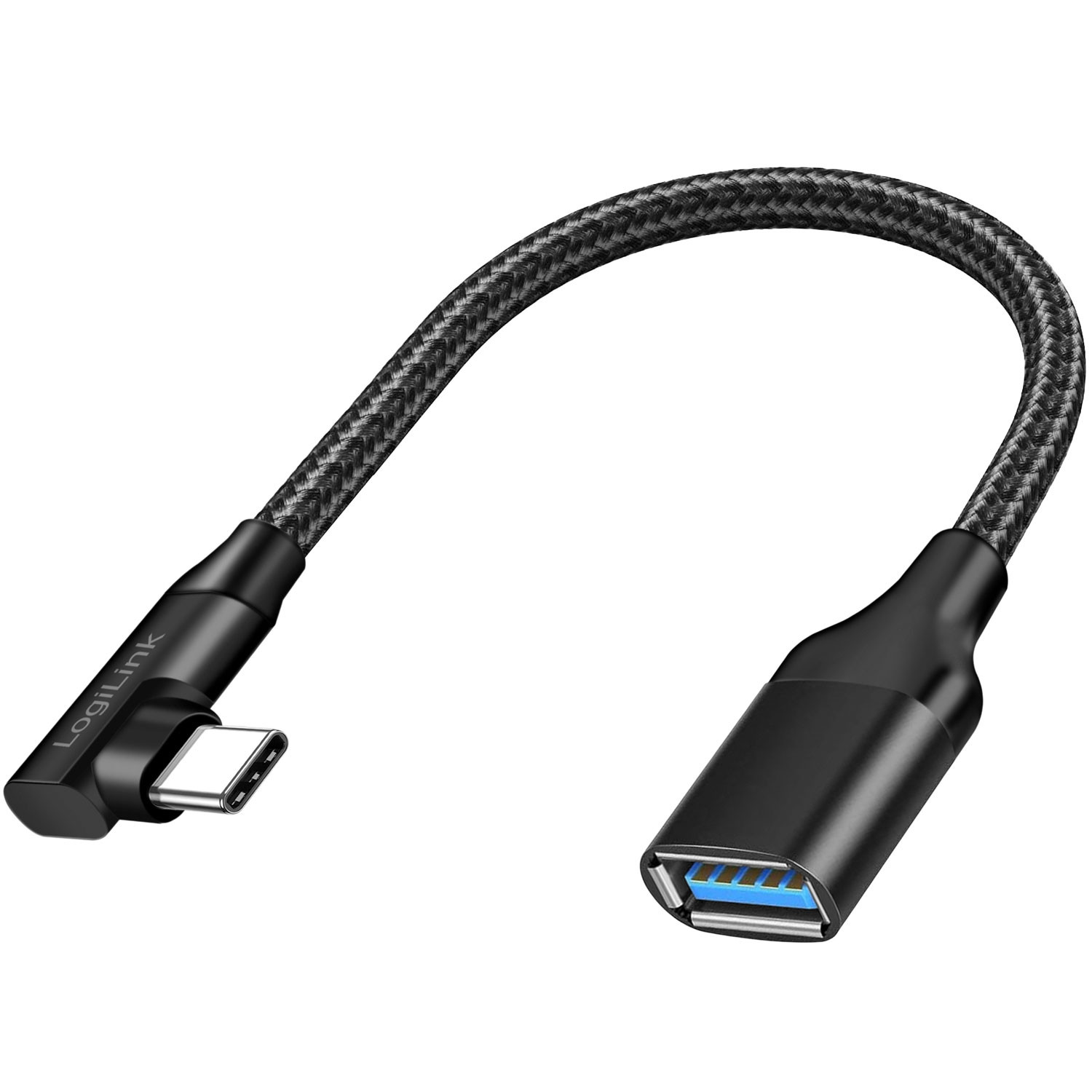 Angled USB-C cable USB 3.2 15W 0.2m