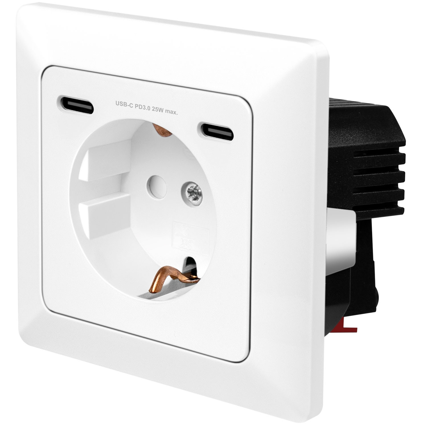 Tomada de parede 230V com 2xUSB-C PD 25W