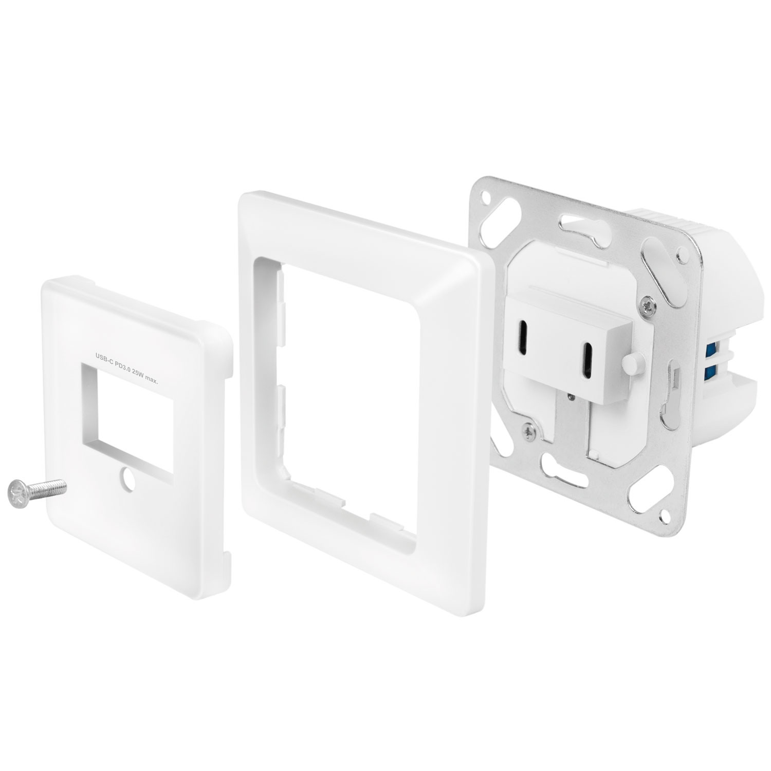 Stopcontact met 2xUSB-C PD 25W