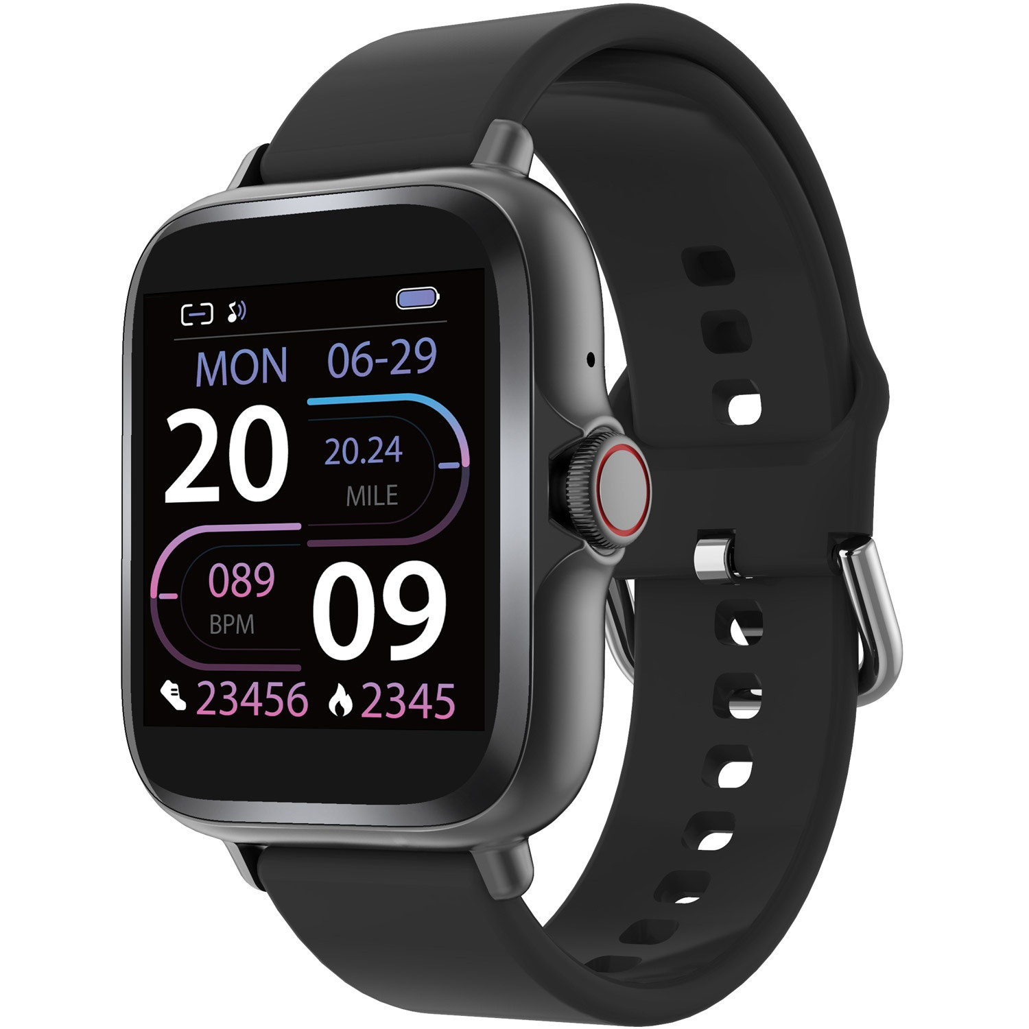 SmartWatch 1,44" Display Herzsensor Schwarz