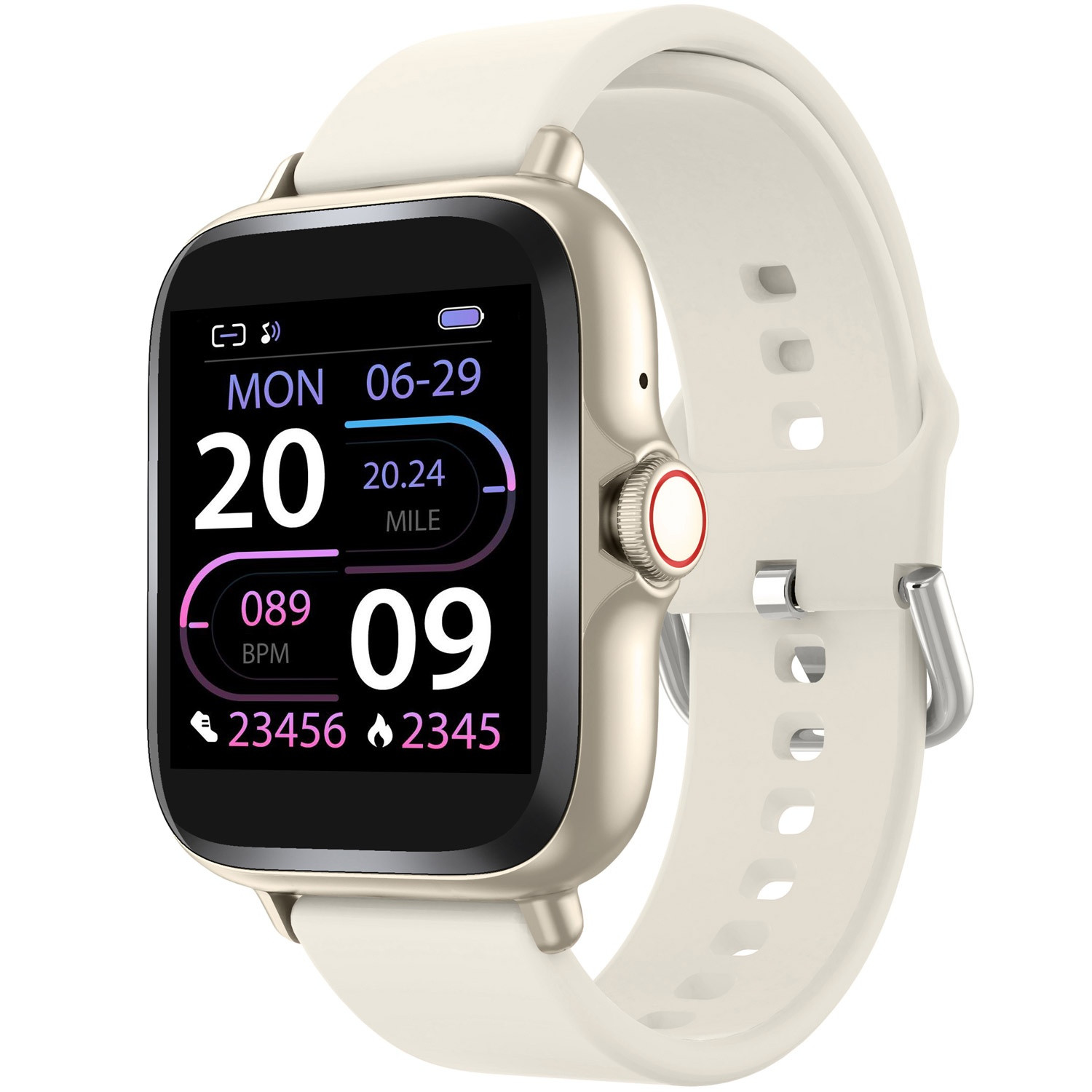 SmartWatch 1,44" display Sensor cardíaco Bege