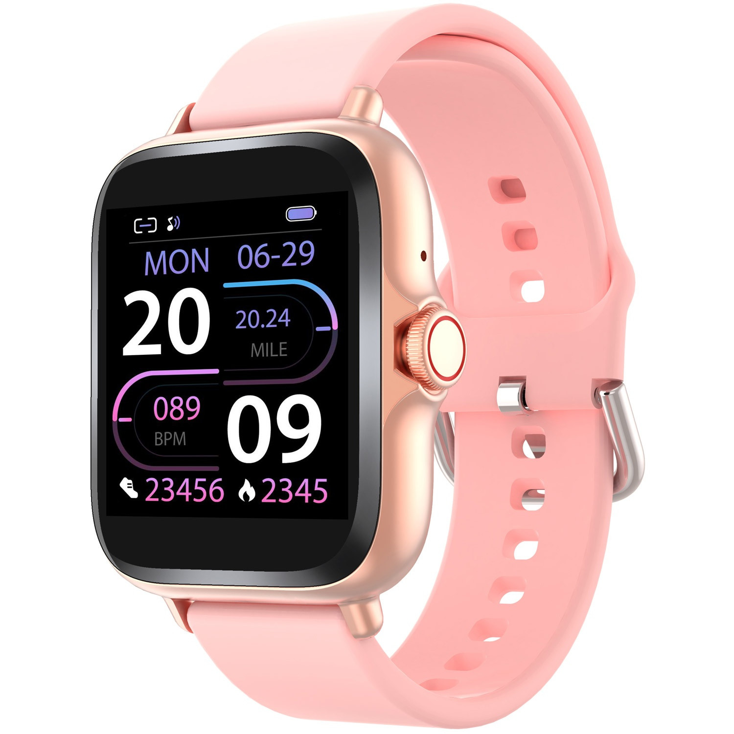 SmartWatch 1,44" Display Herzsensor Pink