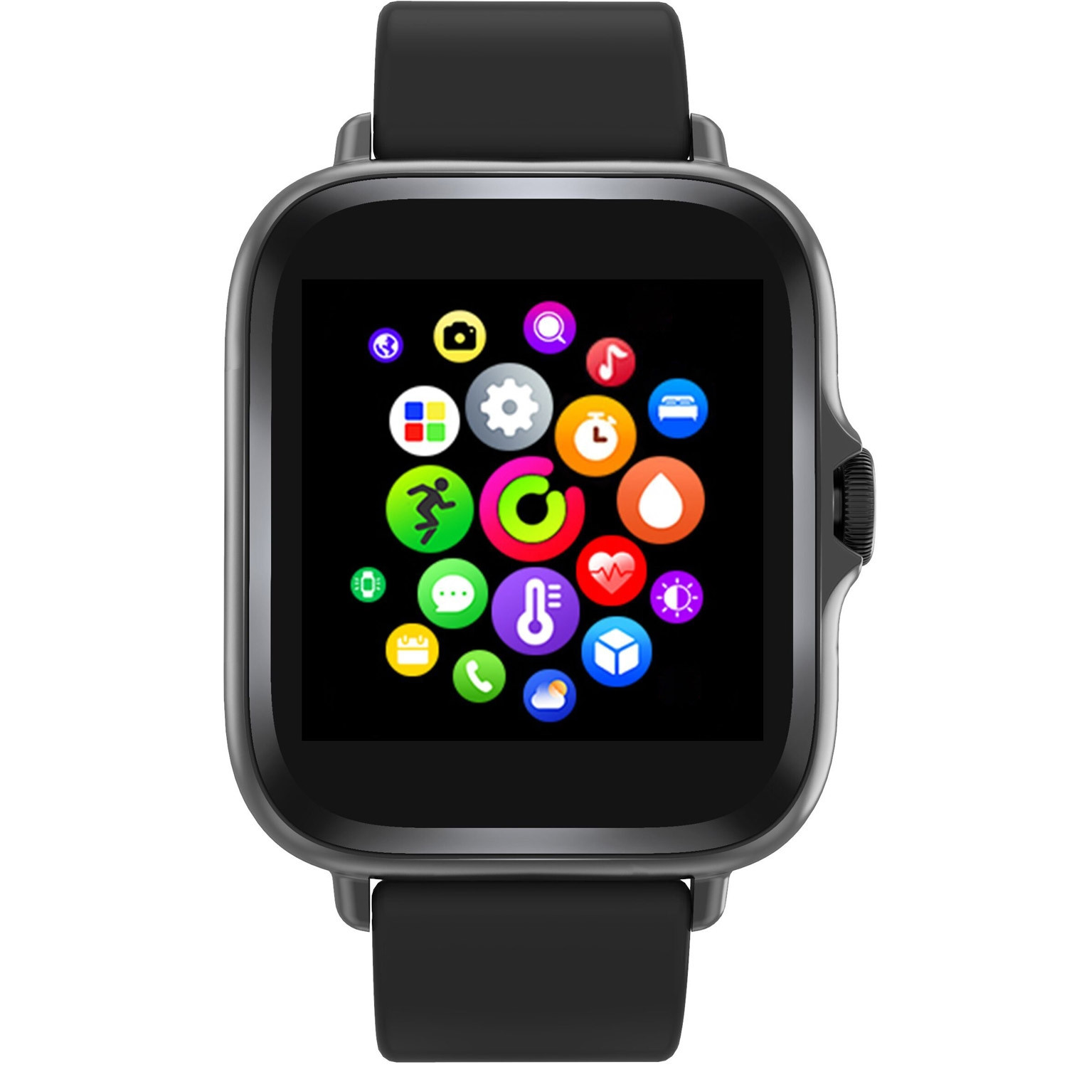 SmartWatch 1,44" Display Herzsensor Schwarz